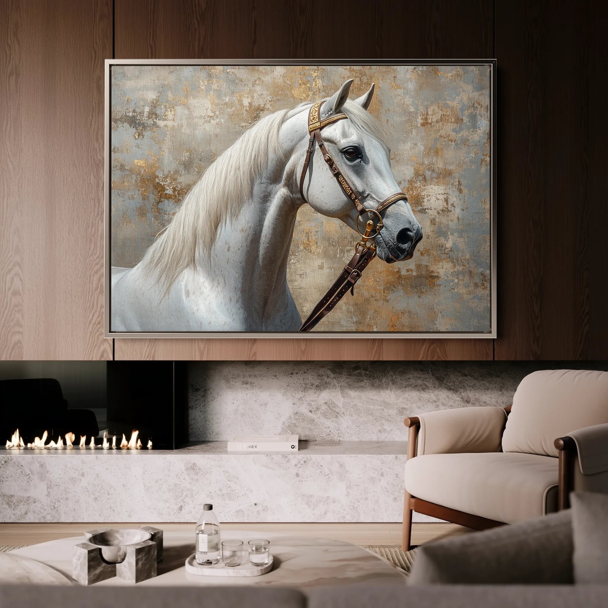 Horses 242 Canvas Art 18" x 24" / 45 x 60 cm / Black