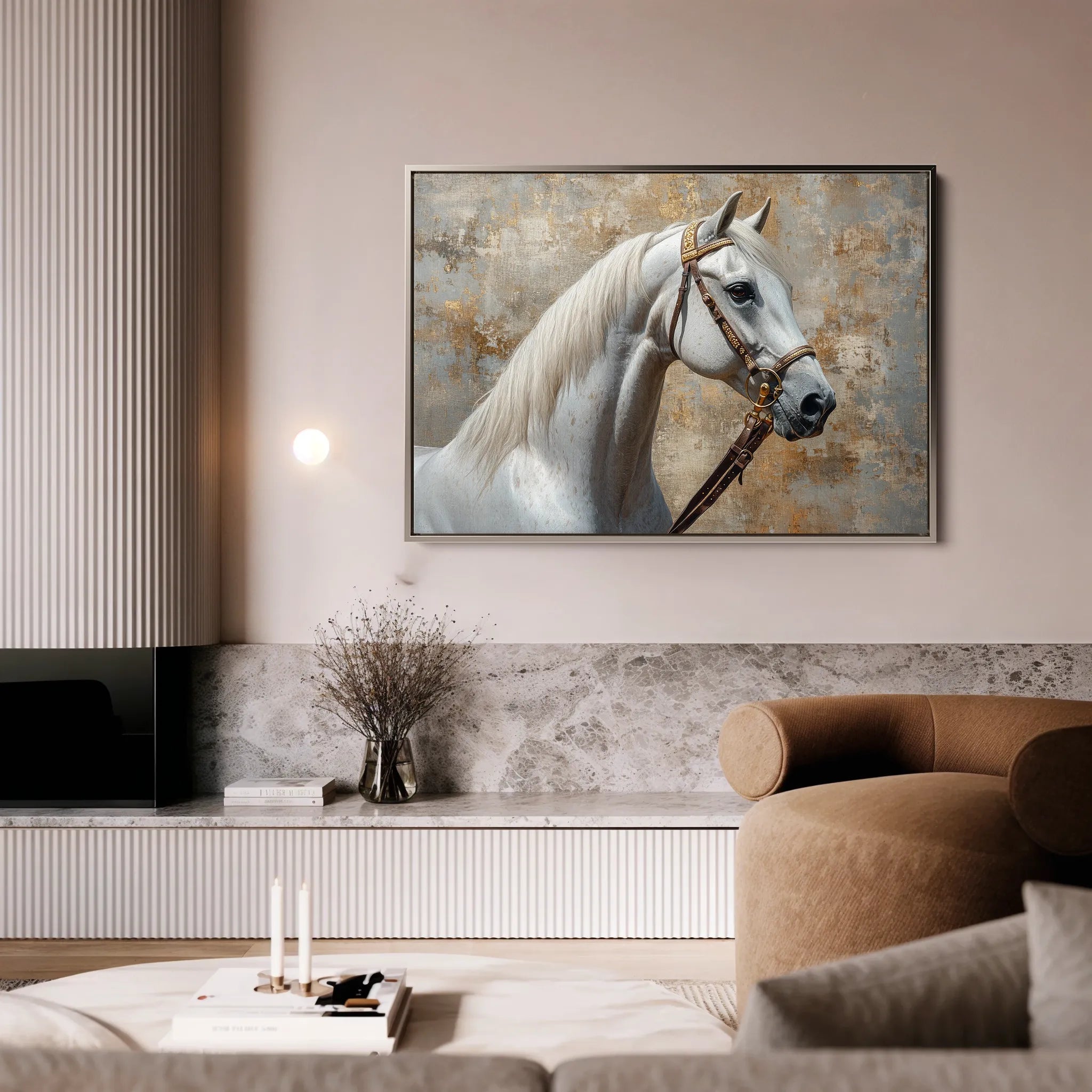 Horses 242 Canvas Art 18" x 24" / 45 x 60 cm / Black