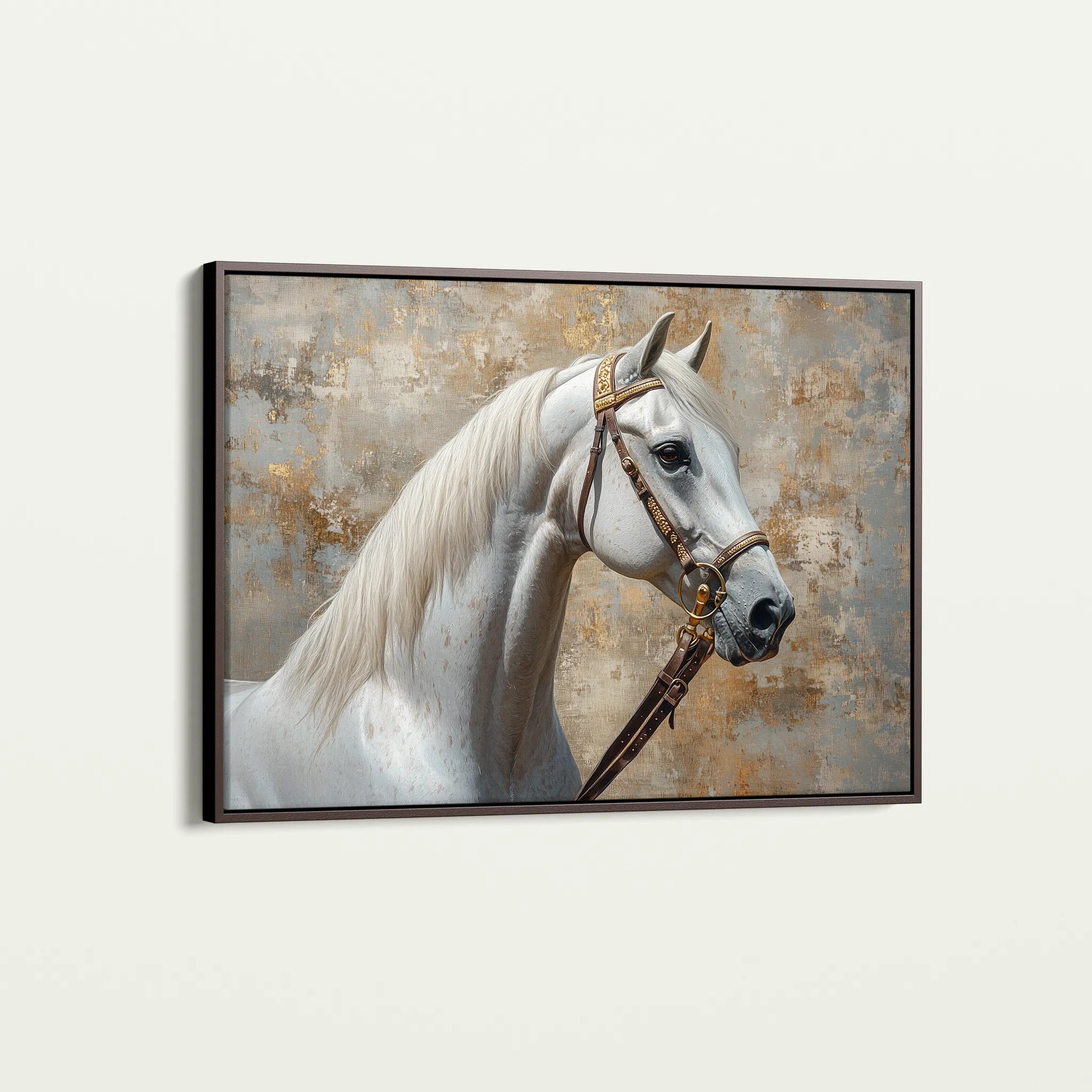 Horses 242 Canvas Art 18" x 24" / 45 x 60 cm / Black