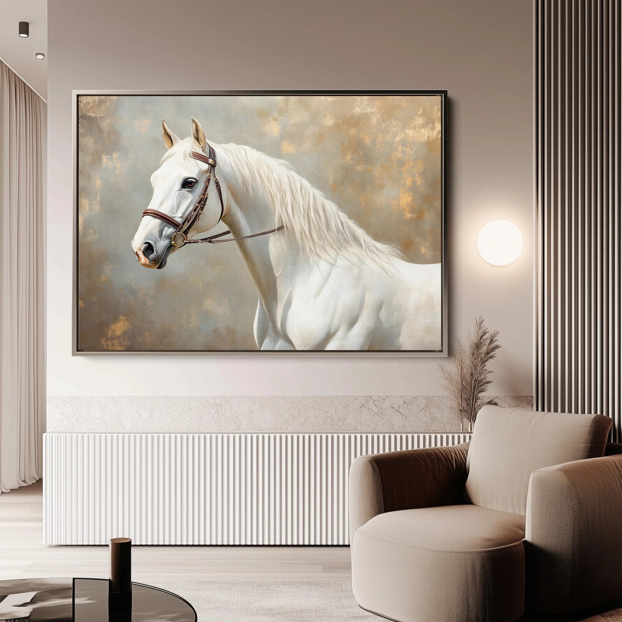Horses 243 Canvas Art 18" x 24" / 45 x 60 cm / Black