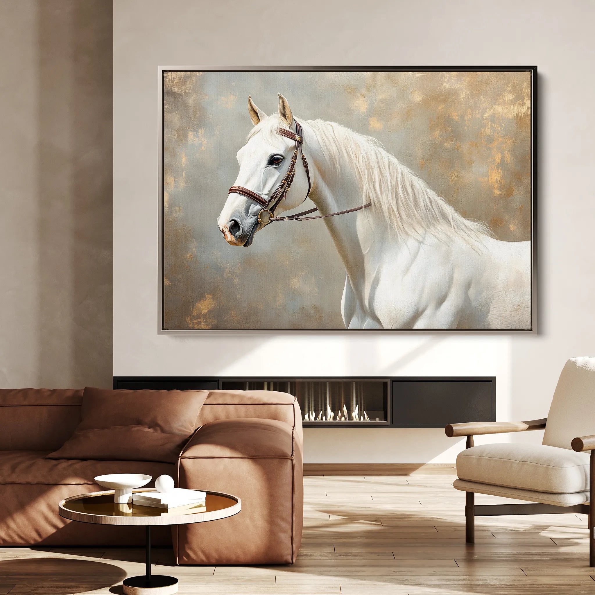 Horses 243 Canvas Art 18" x 24" / 45 x 60 cm / Black