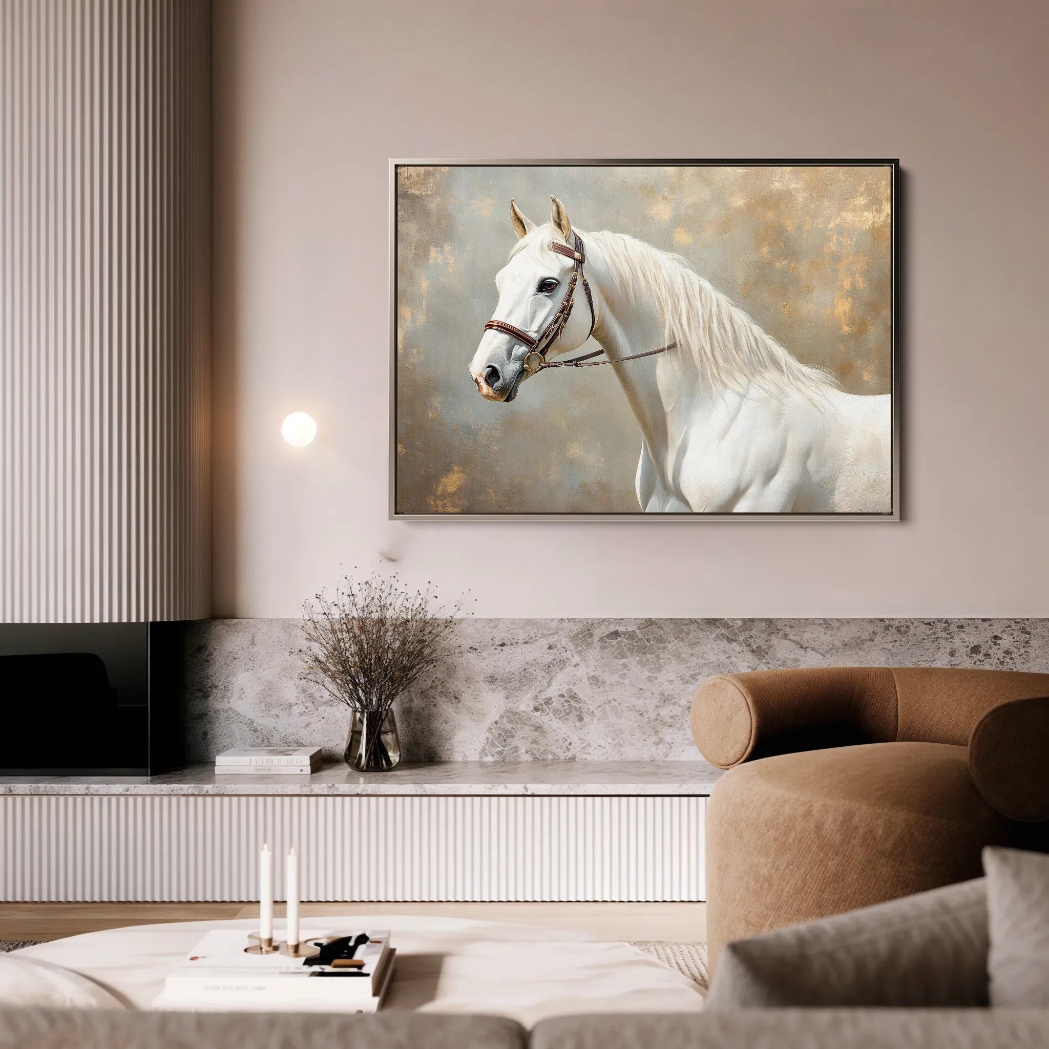 Horses 243 Canvas Art 18" x 24" / 45 x 60 cm / Black
