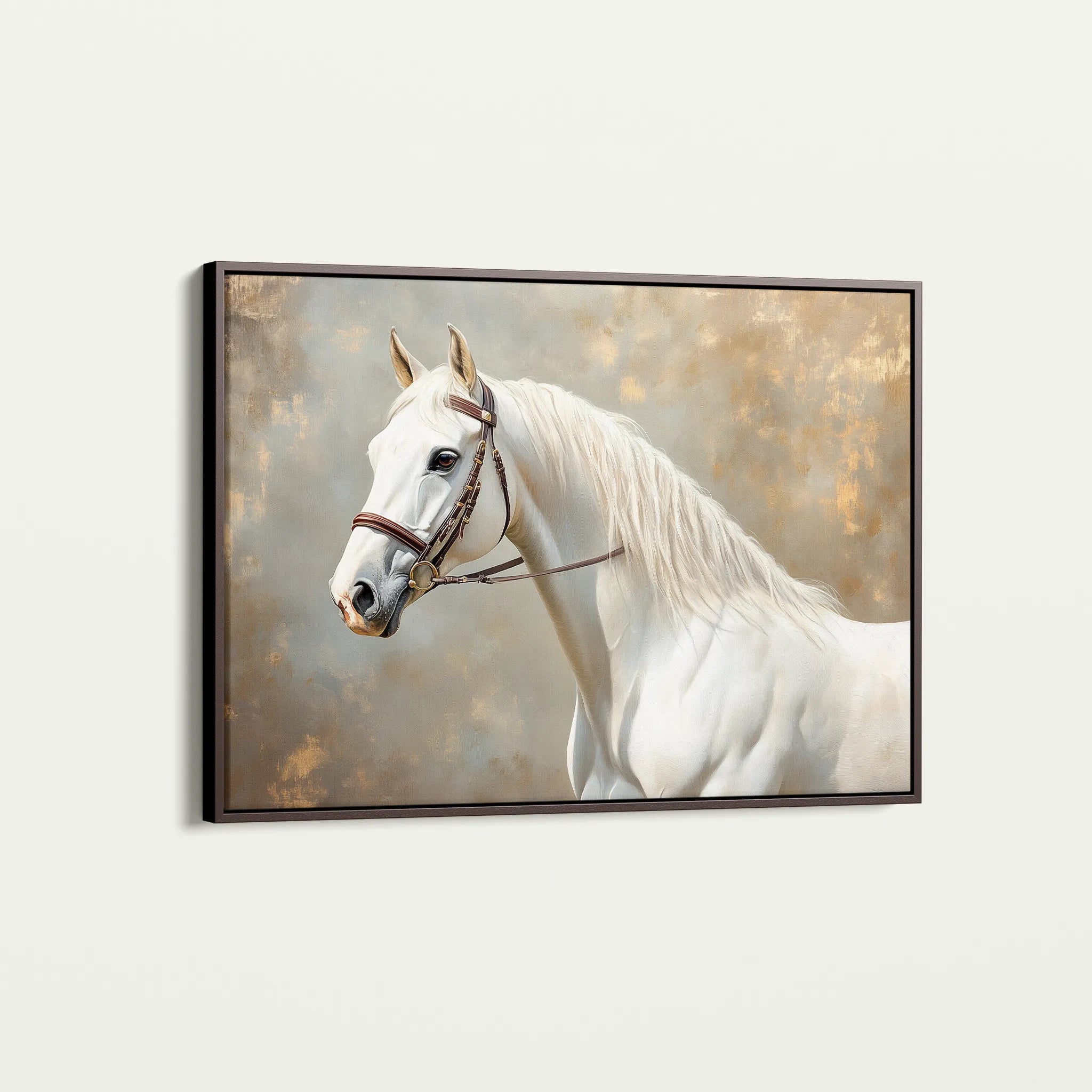 Horses 243 Canvas Art 18" x 24" / 45 x 60 cm / Black