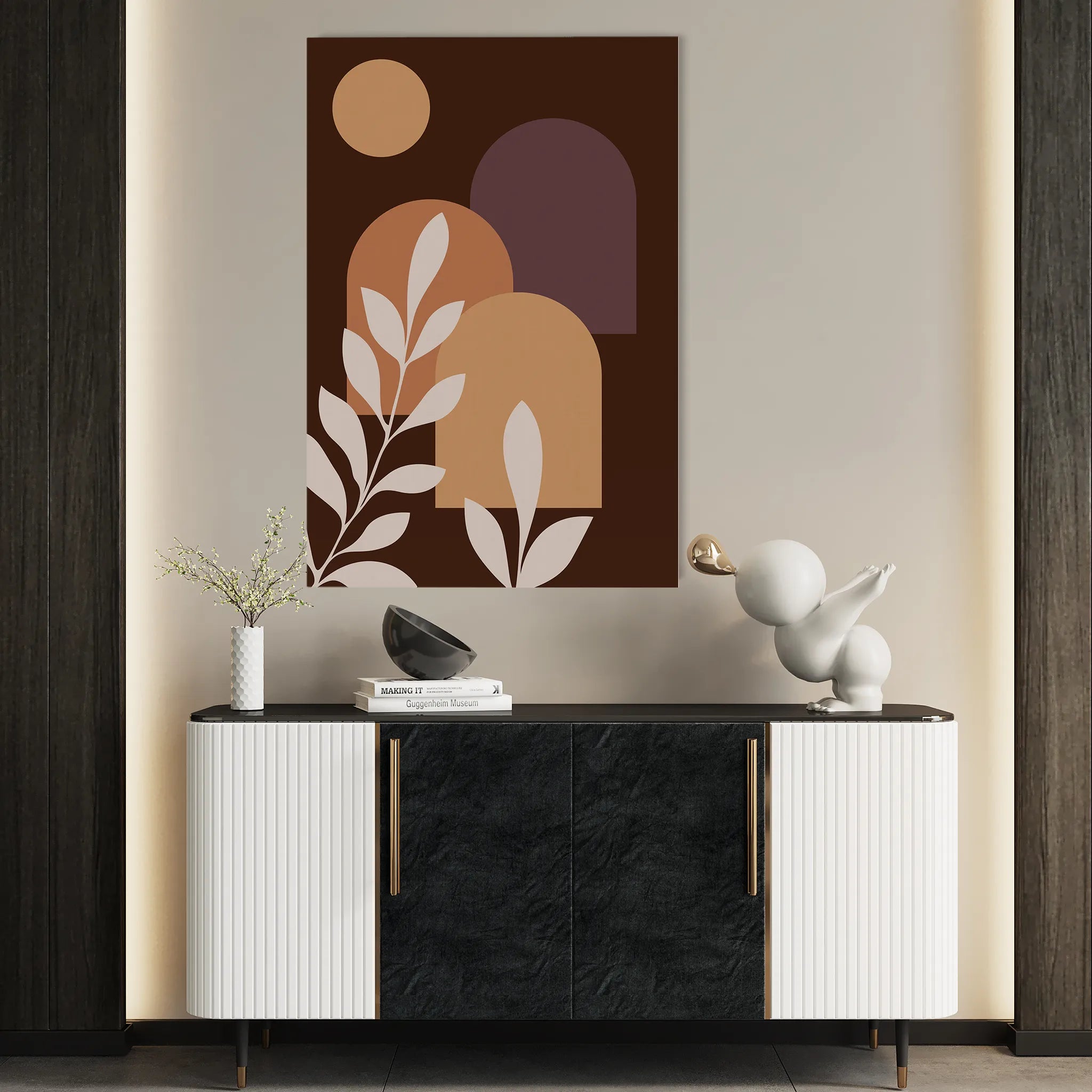 Boho 244 Canvas Art 18" x 24" / 45 x 60 cm / Black