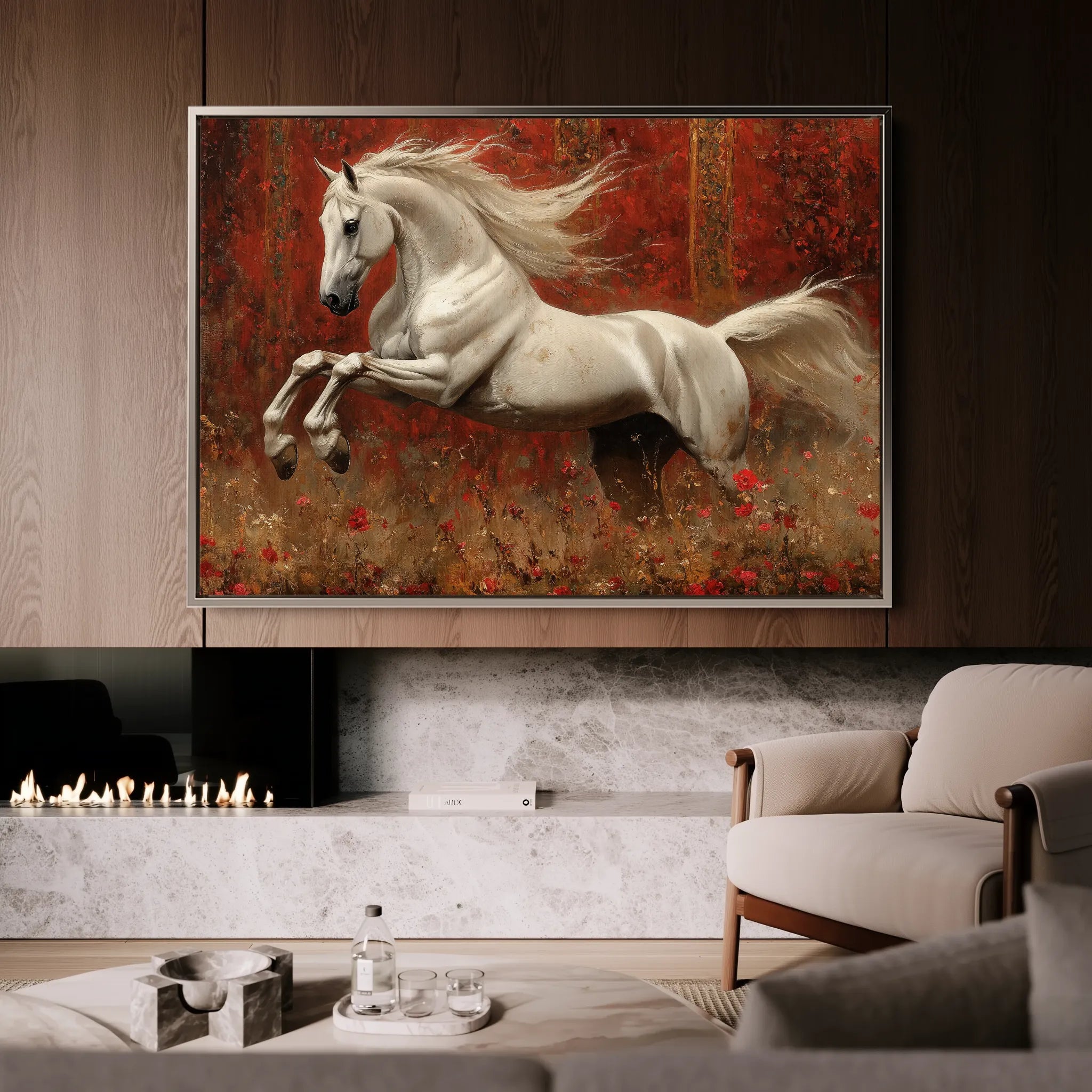 Horses 244 Canvas Art 18" x 24" / 45 x 60 cm / Black