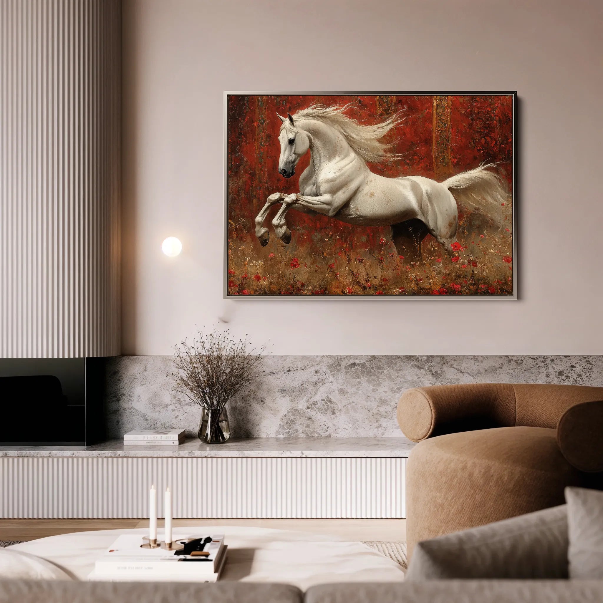 Horses 244 Canvas Art 18" x 24" / 45 x 60 cm / Black