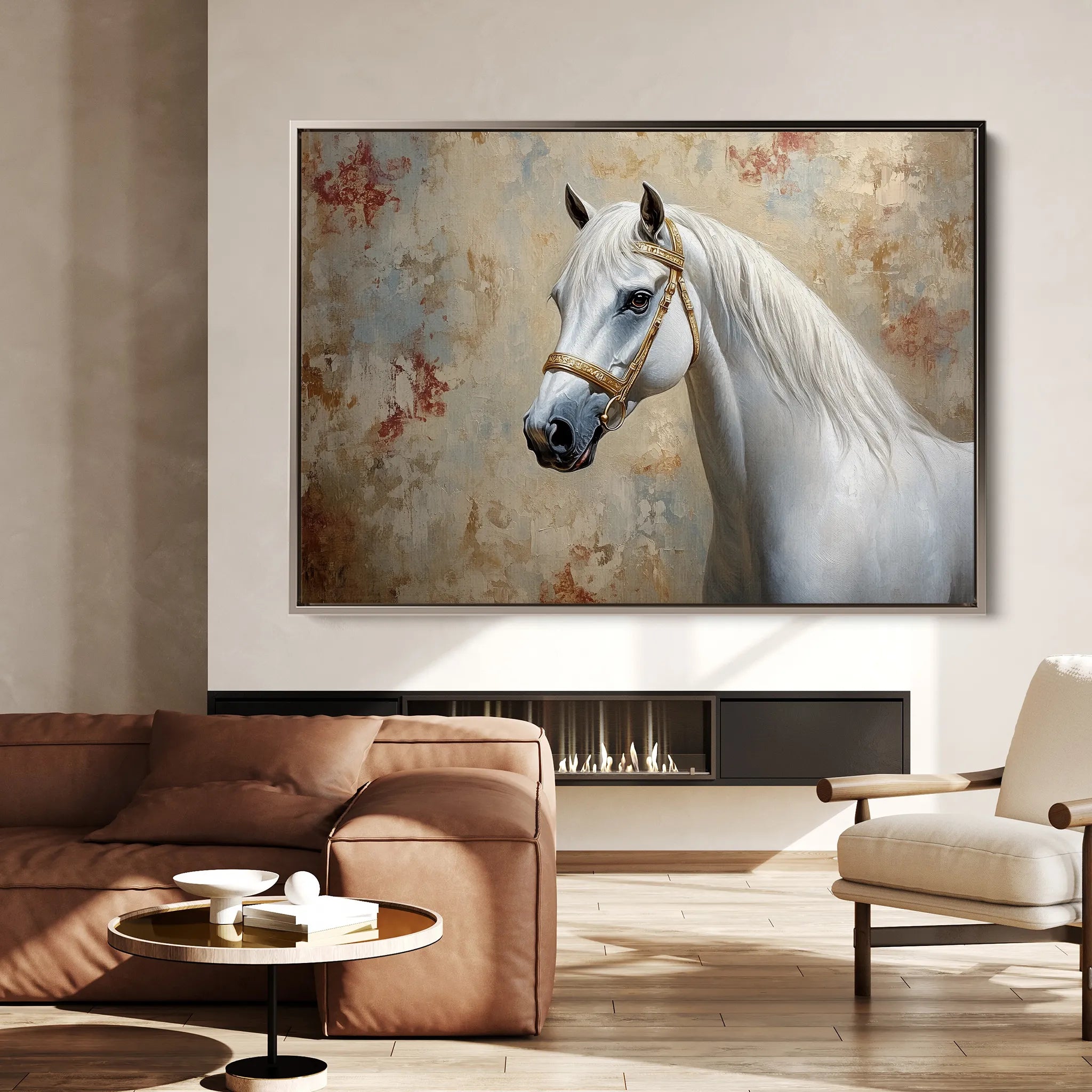 Horses 245 Canvas Art 18" x 24" / 45 x 60 cm / Black
