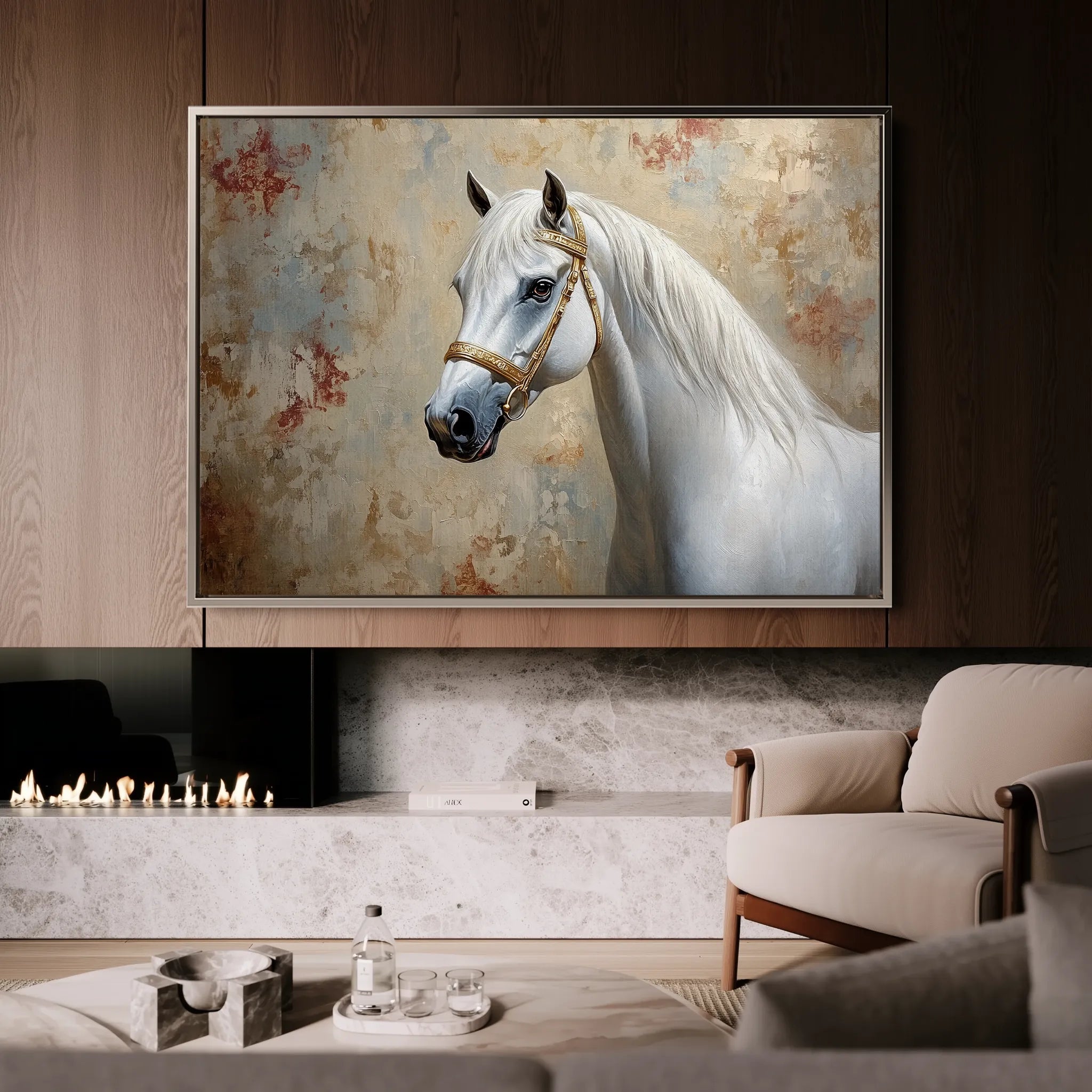 Horses 245 Canvas Art 18" x 24" / 45 x 60 cm / Black