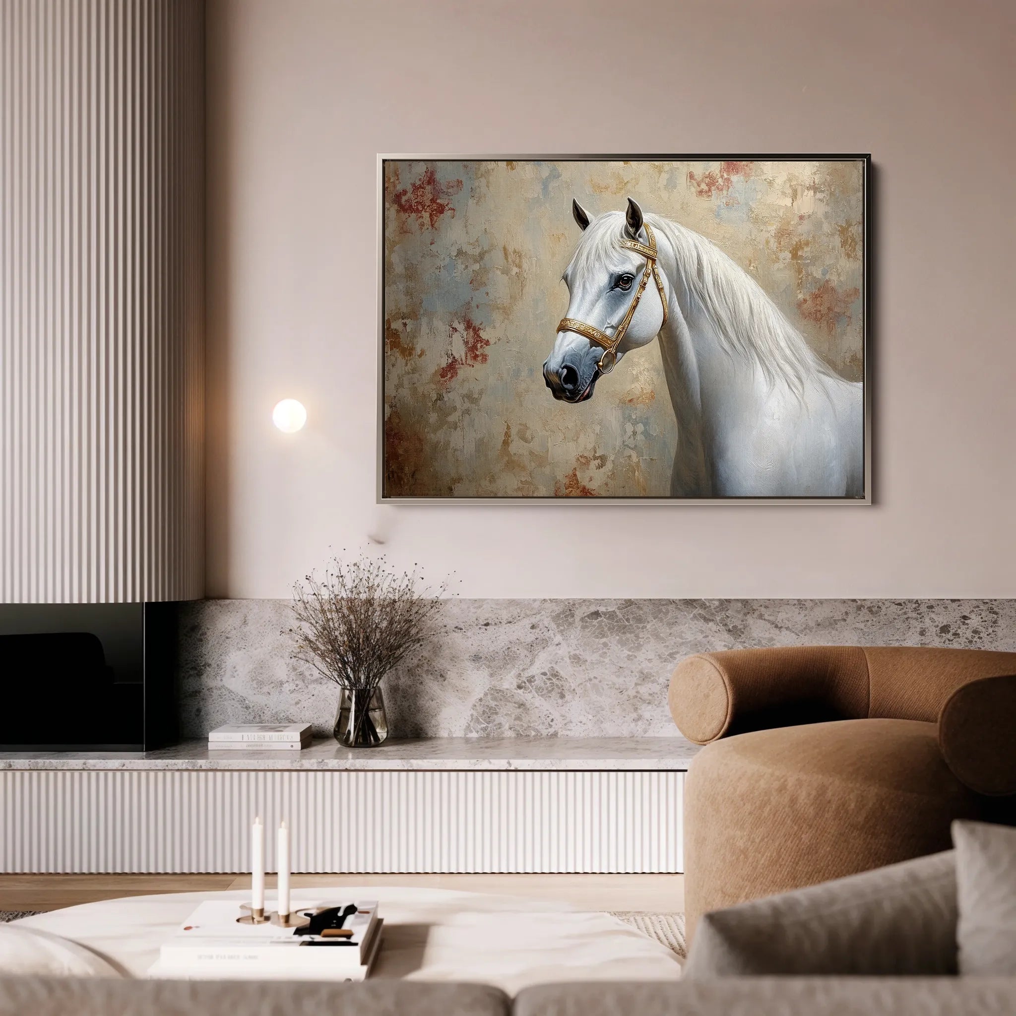 Horses 245 Canvas Art 18" x 24" / 45 x 60 cm / Black