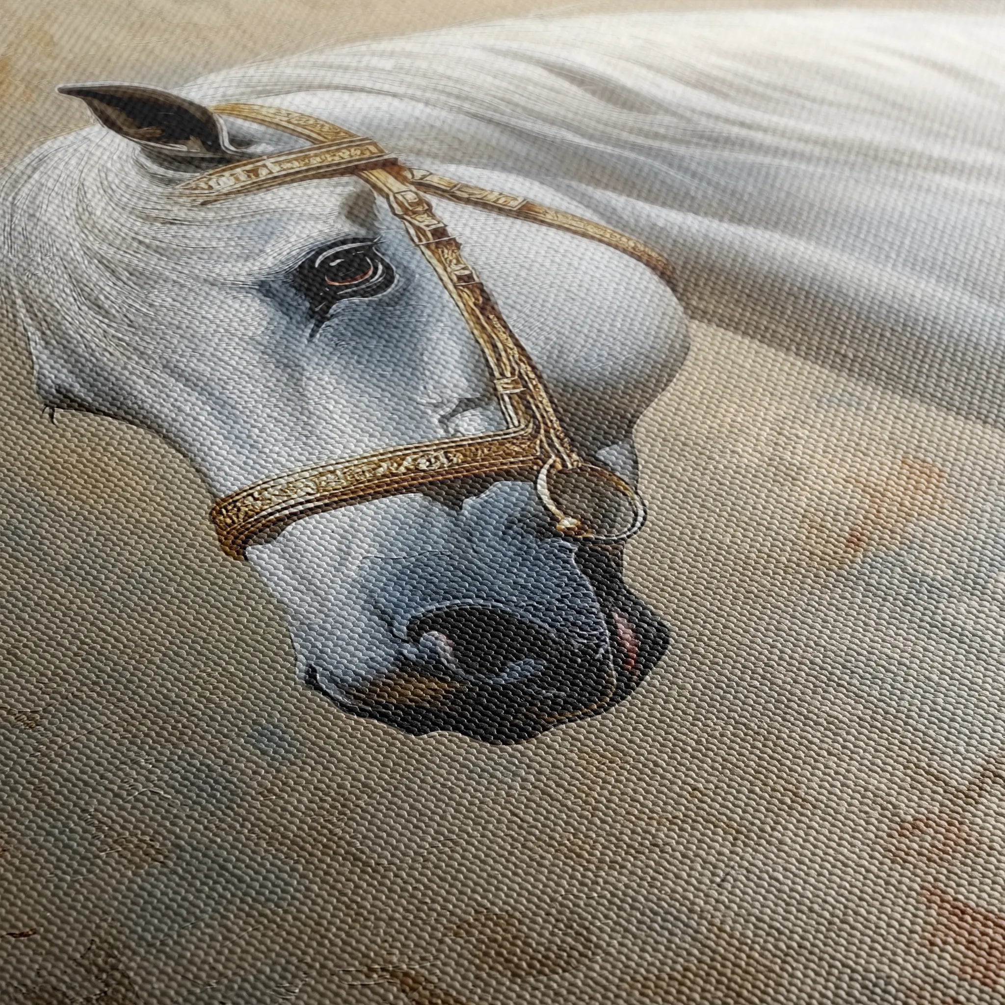 Horses 245 Canvas Art 18" x 24" / 45 x 60 cm / Black