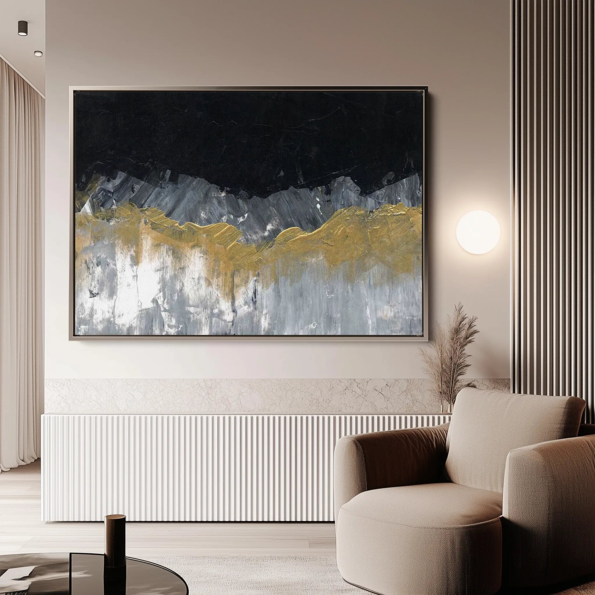 Abstract 246 Canvas Art 18" x 24" / 45 x 60 cm / Black