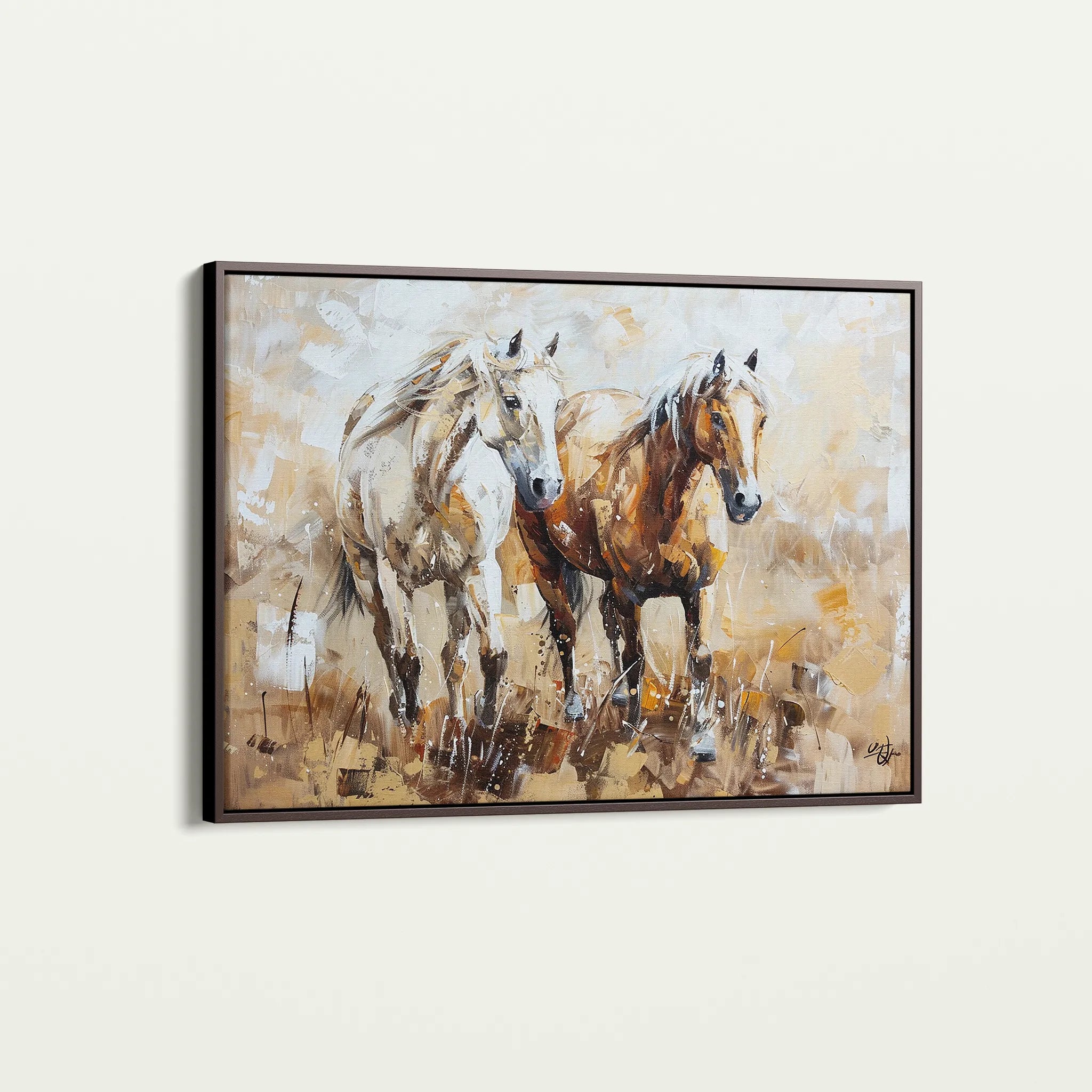 Horses 246 Canvas Art 18" x 24" / 45 x 60 cm / Black