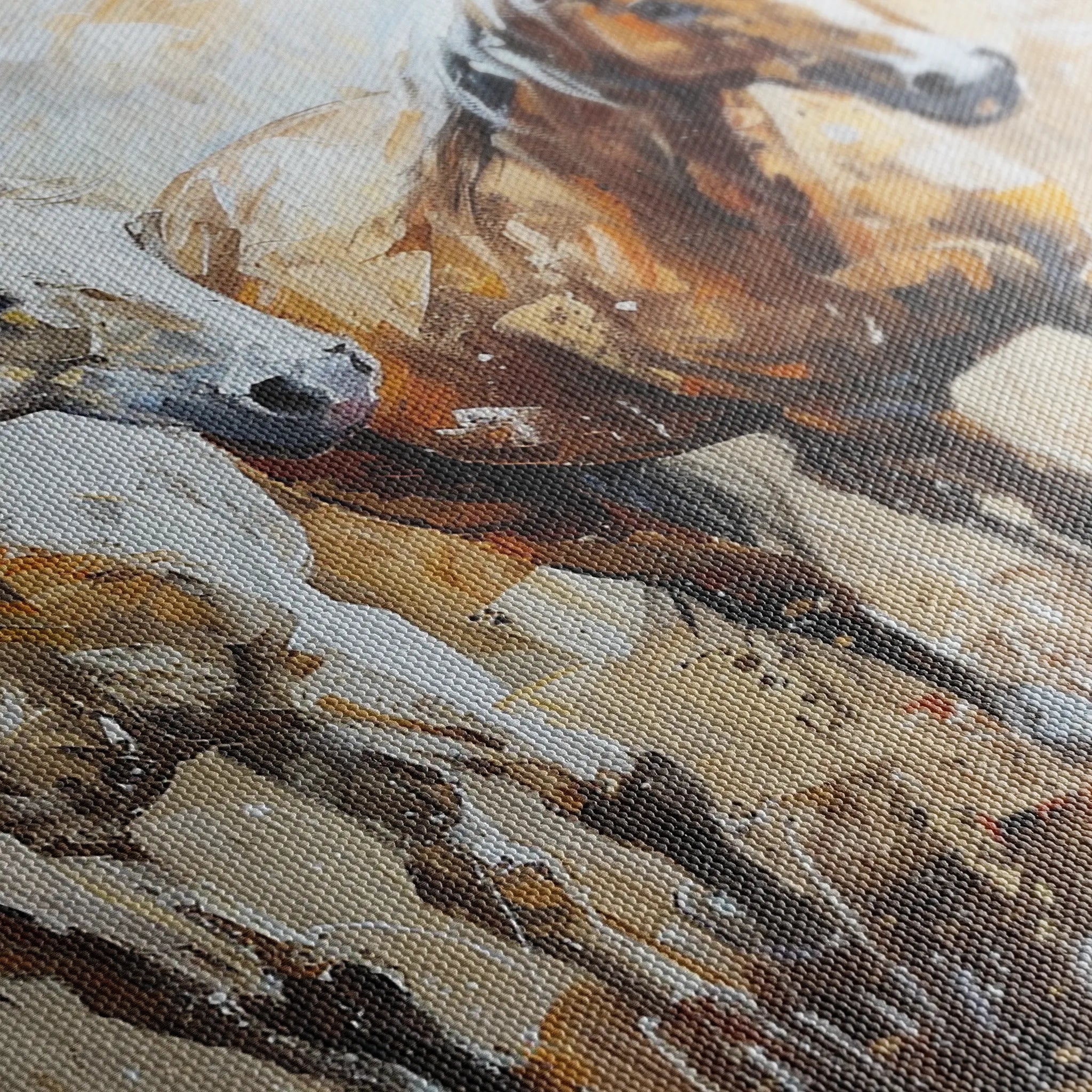 Horses 246 Canvas Art 18" x 24" / 45 x 60 cm / Black