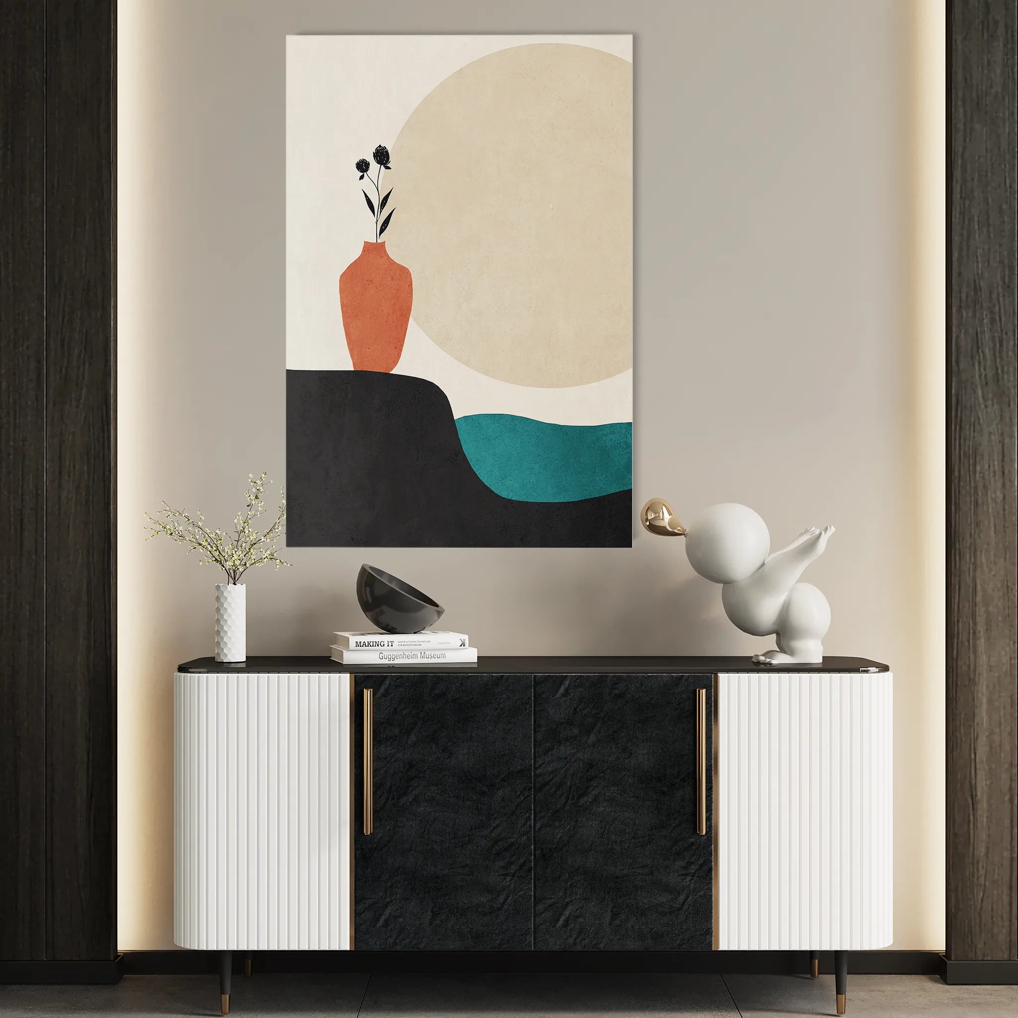 Boho 247 Canvas Art 18" x 24" / 45 x 60 cm / Black