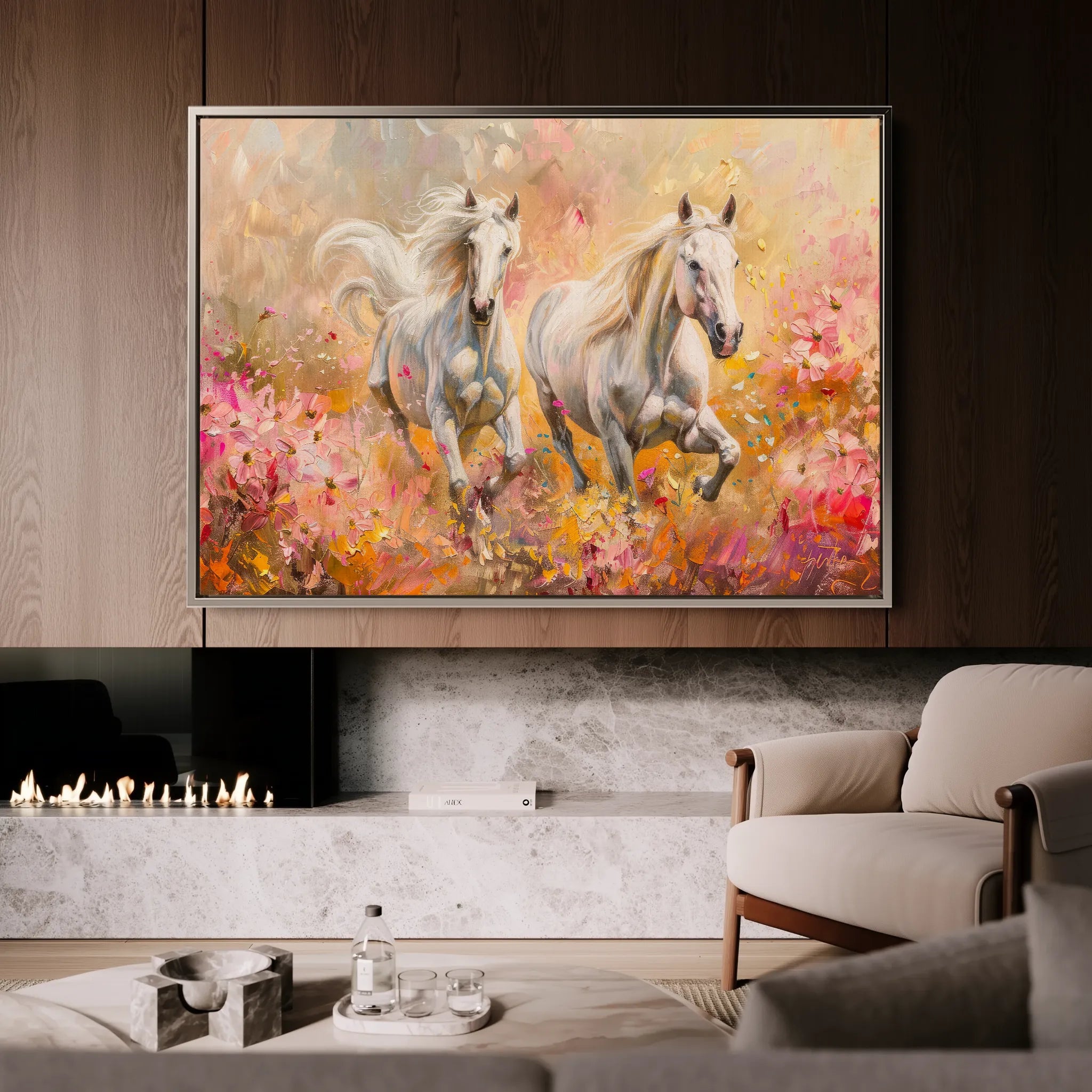 Horses 247 Canvas Art 18" x 24" / 45 x 60 cm / Black
