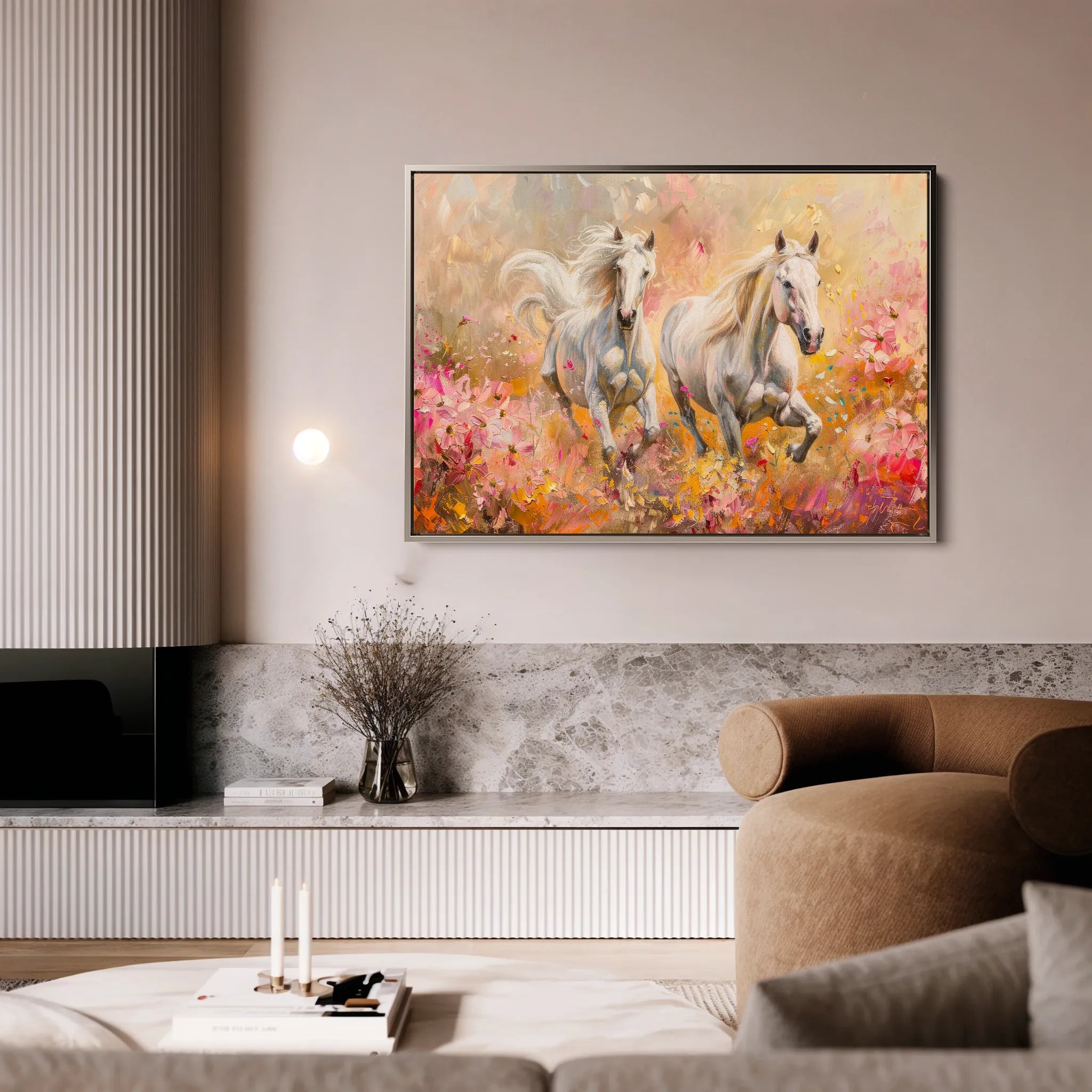Horses 247 Canvas Art 18" x 24" / 45 x 60 cm / Black