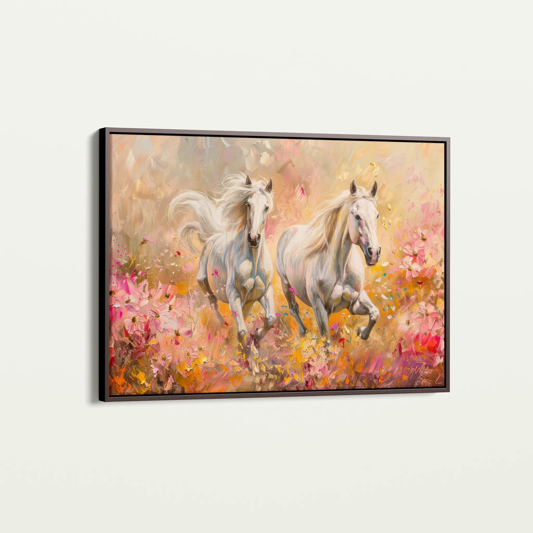 Horses 247 Canvas Art 18" x 24" / 45 x 60 cm / Black