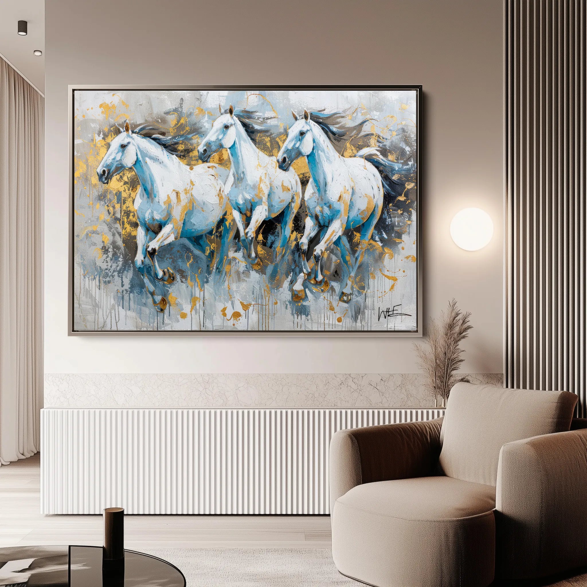 Horses 248 Canvas Art 18" x 24" / 45 x 60 cm / Black