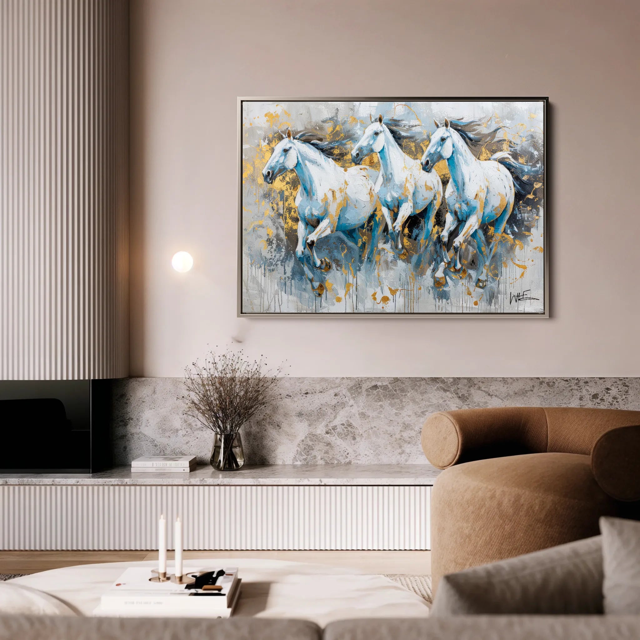 Horses 248 Canvas Art 18" x 24" / 45 x 60 cm / Black