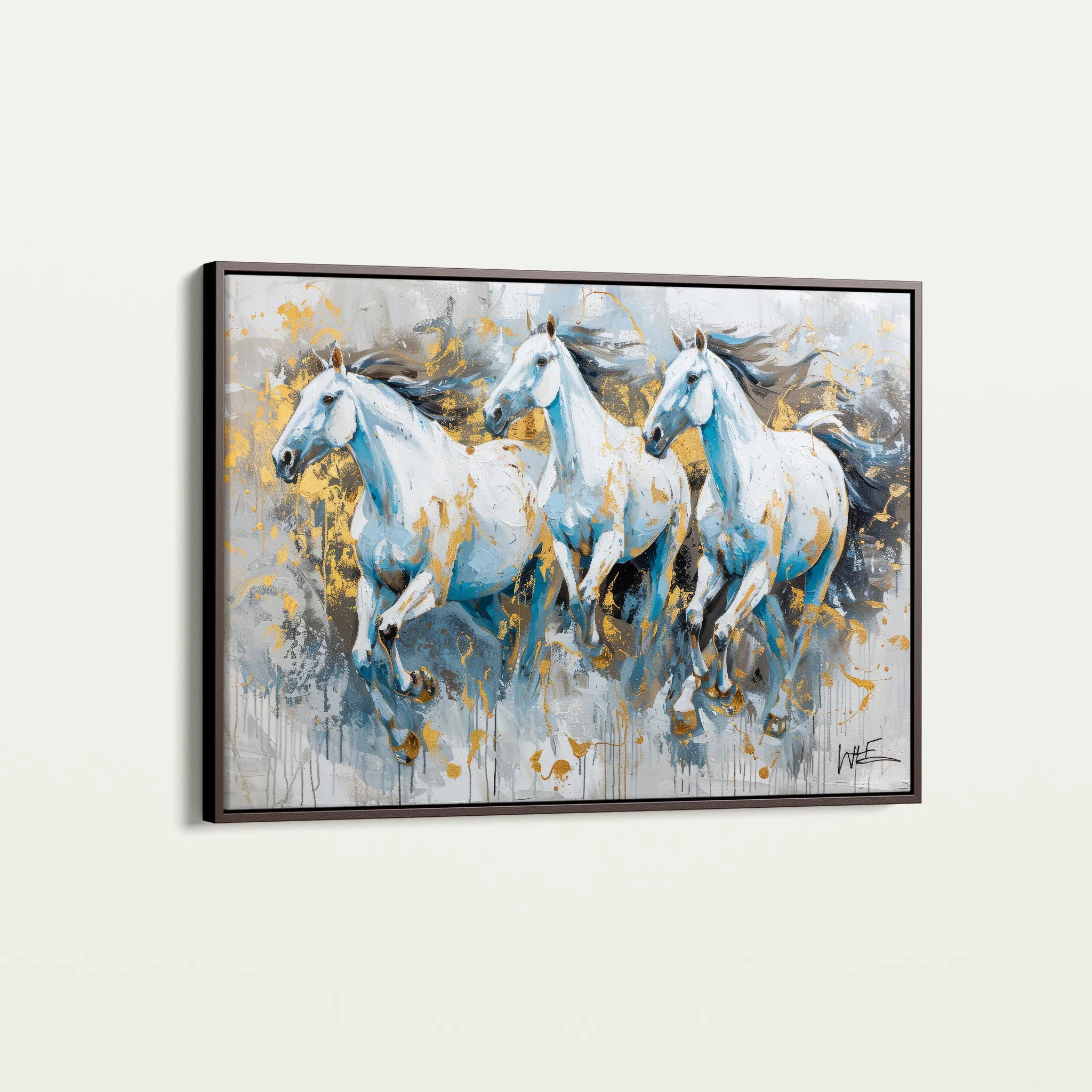 Horses 248 Canvas Art 18" x 24" / 45 x 60 cm / Black