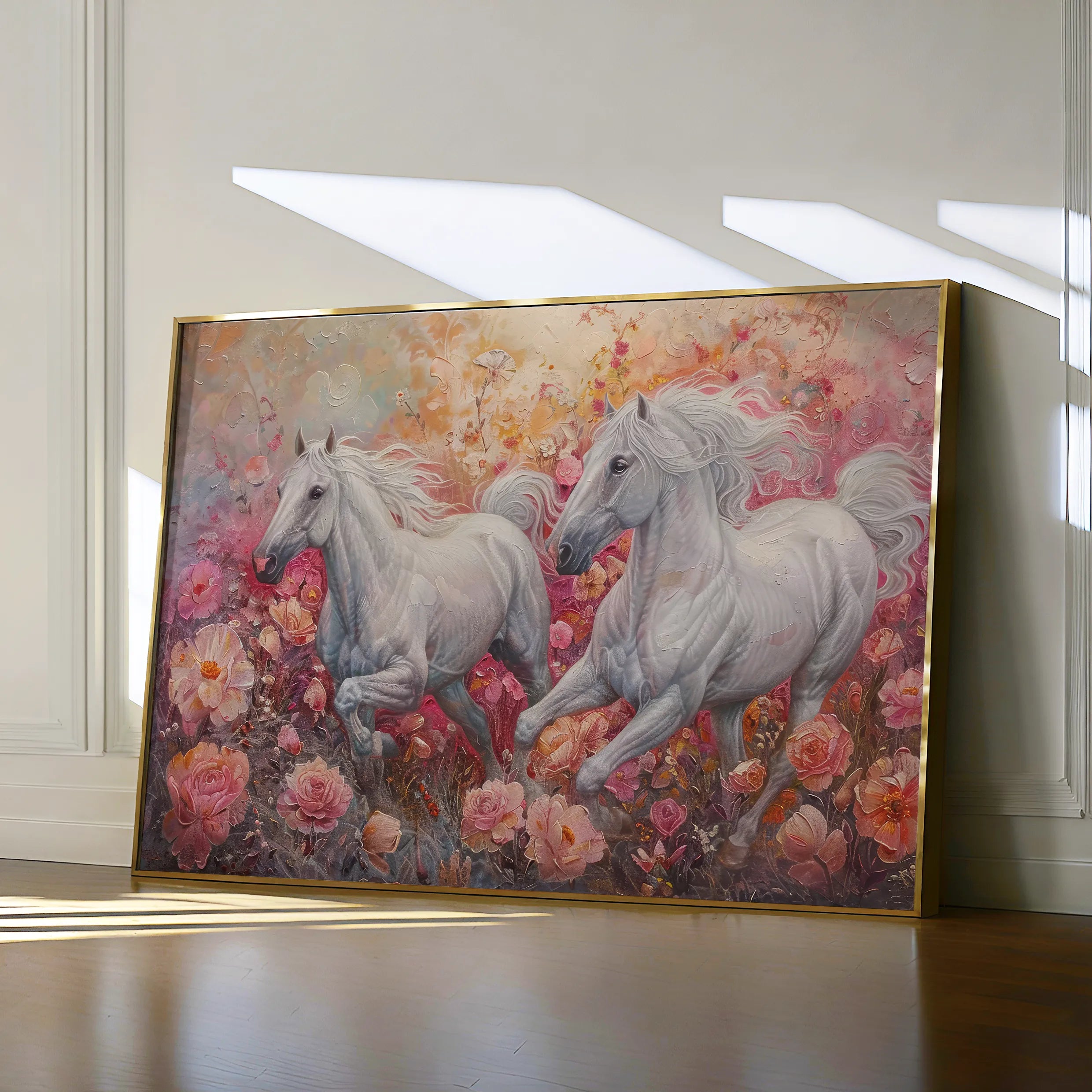 Horses 249 Canvas Art 18" x 24" / 45 x 60 cm / Black