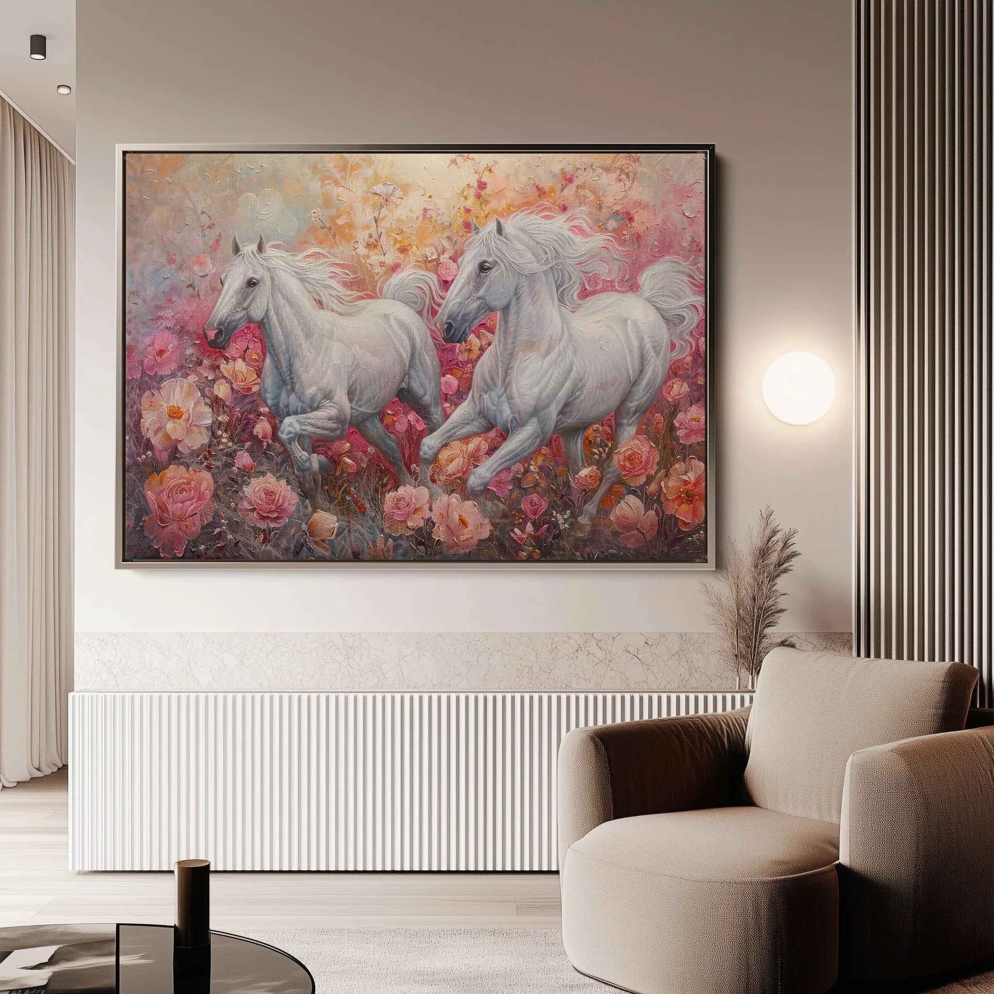 Horses 249 Canvas Art 18" x 24" / 45 x 60 cm / Black