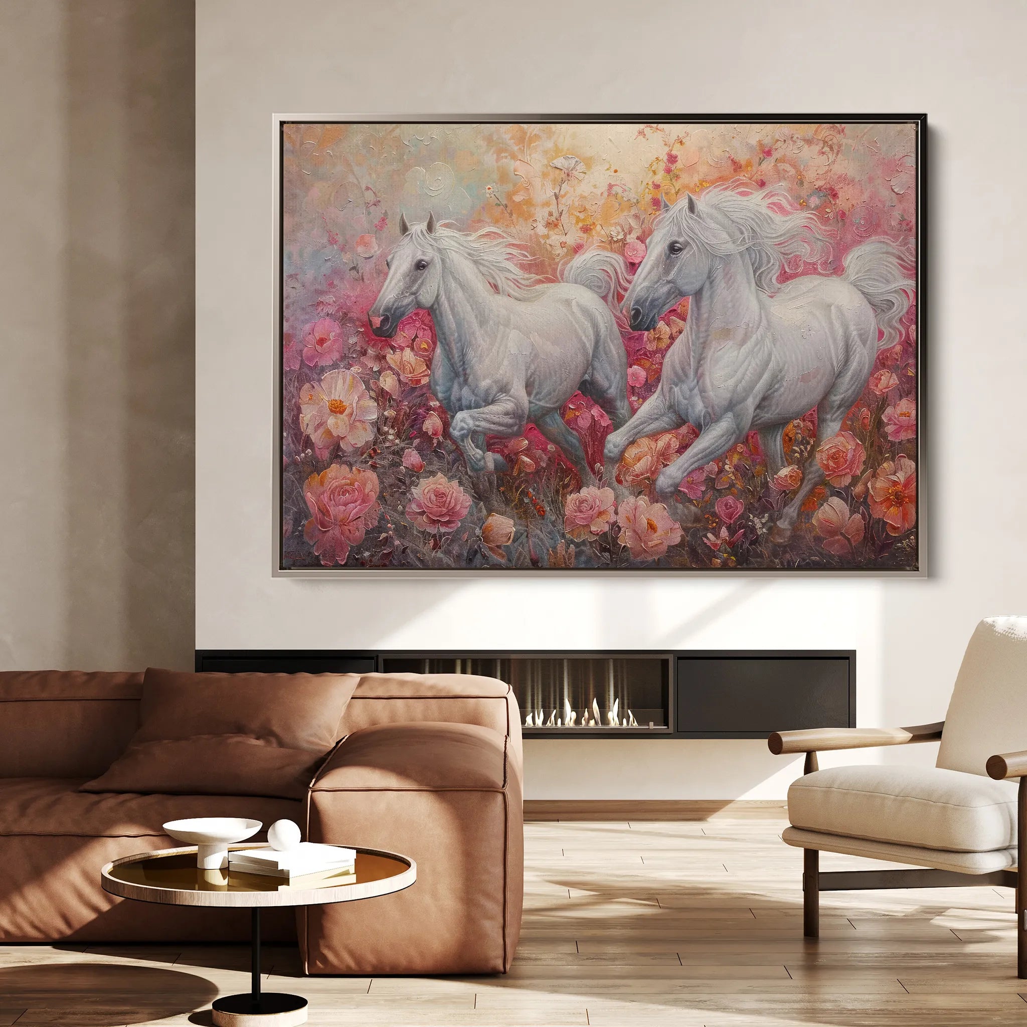 Horses 249 Canvas Art 18" x 24" / 45 x 60 cm / Black