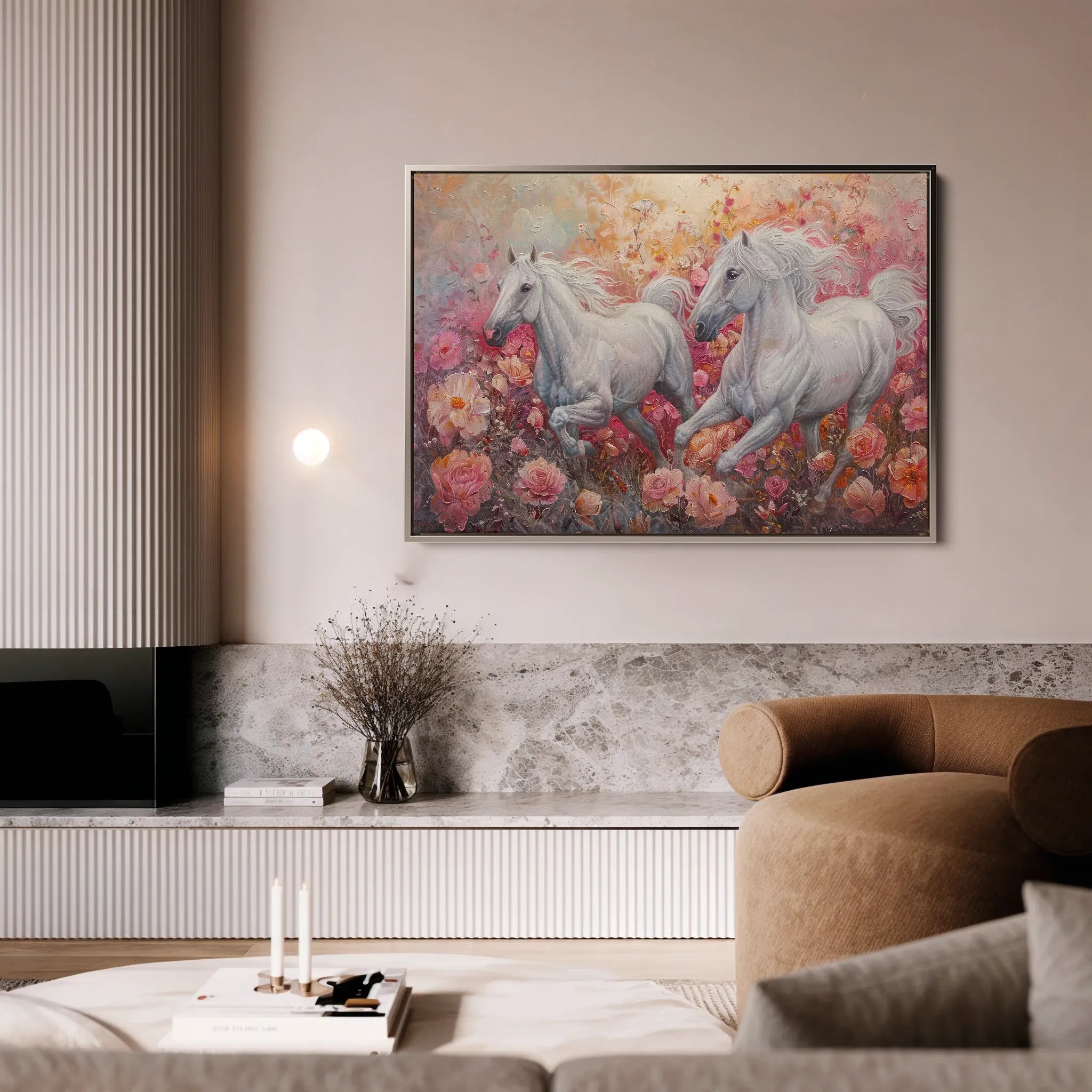 Horses 249 Canvas Art 18" x 24" / 45 x 60 cm / Black