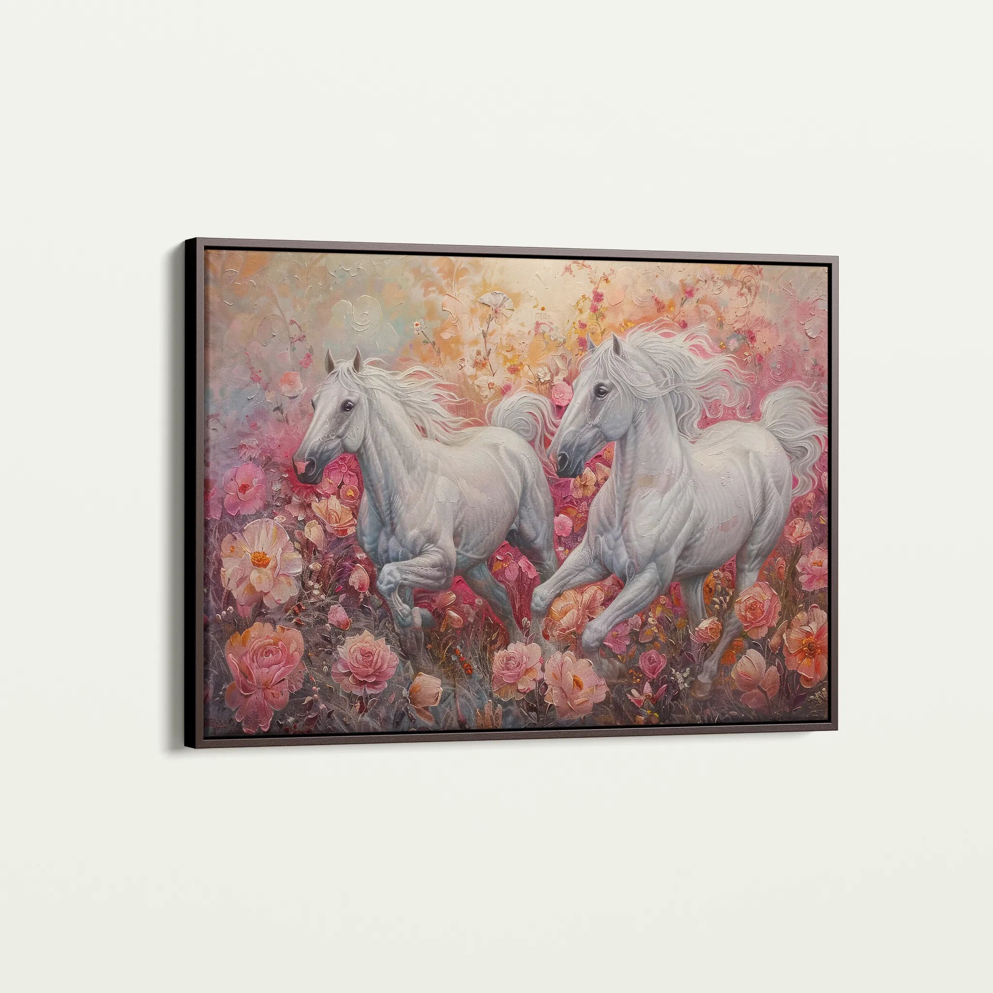 Horses 249 Canvas Art 18" x 24" / 45 x 60 cm / Black