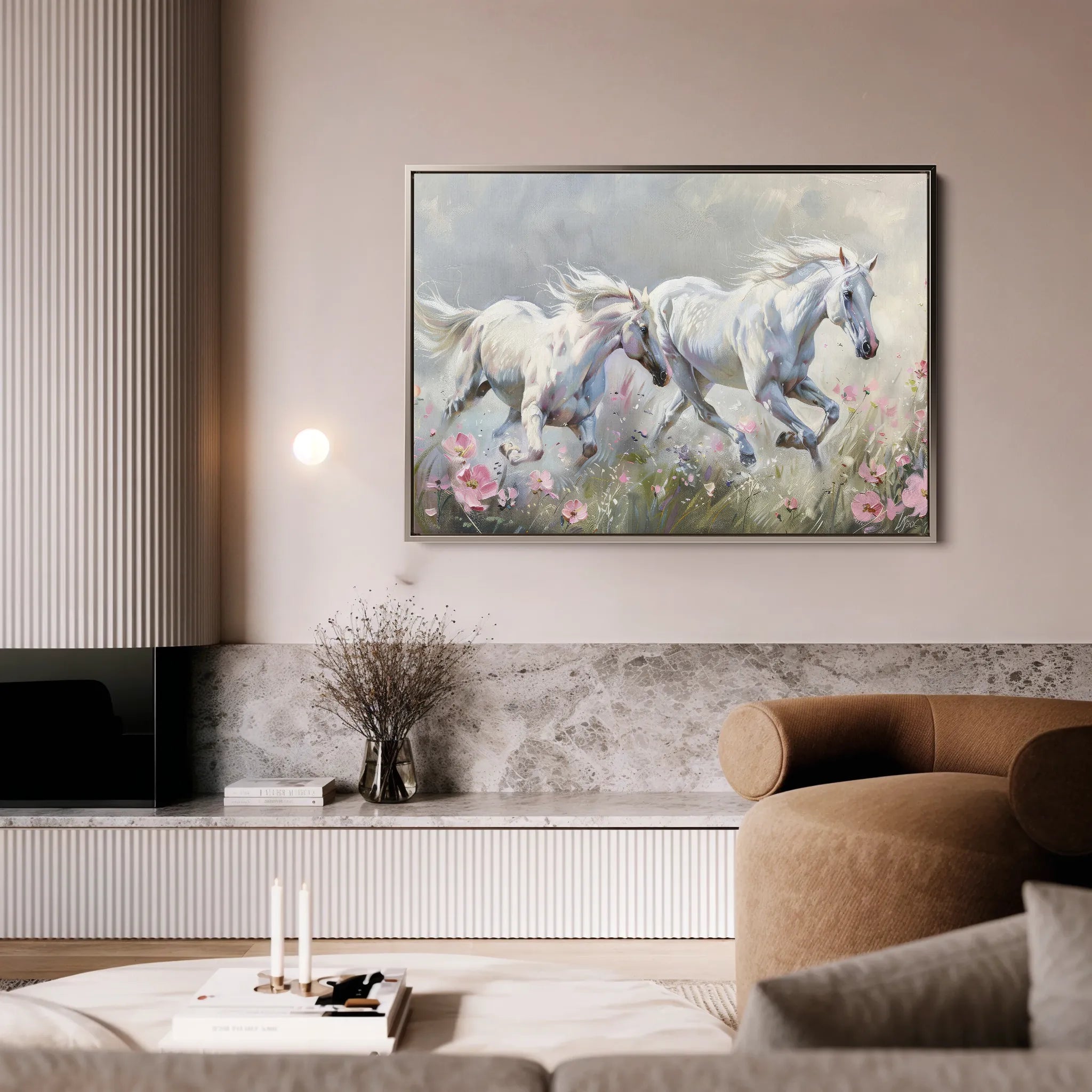 Horses 250 Canvas Art 18" x 24" / 45 x 60 cm / Black