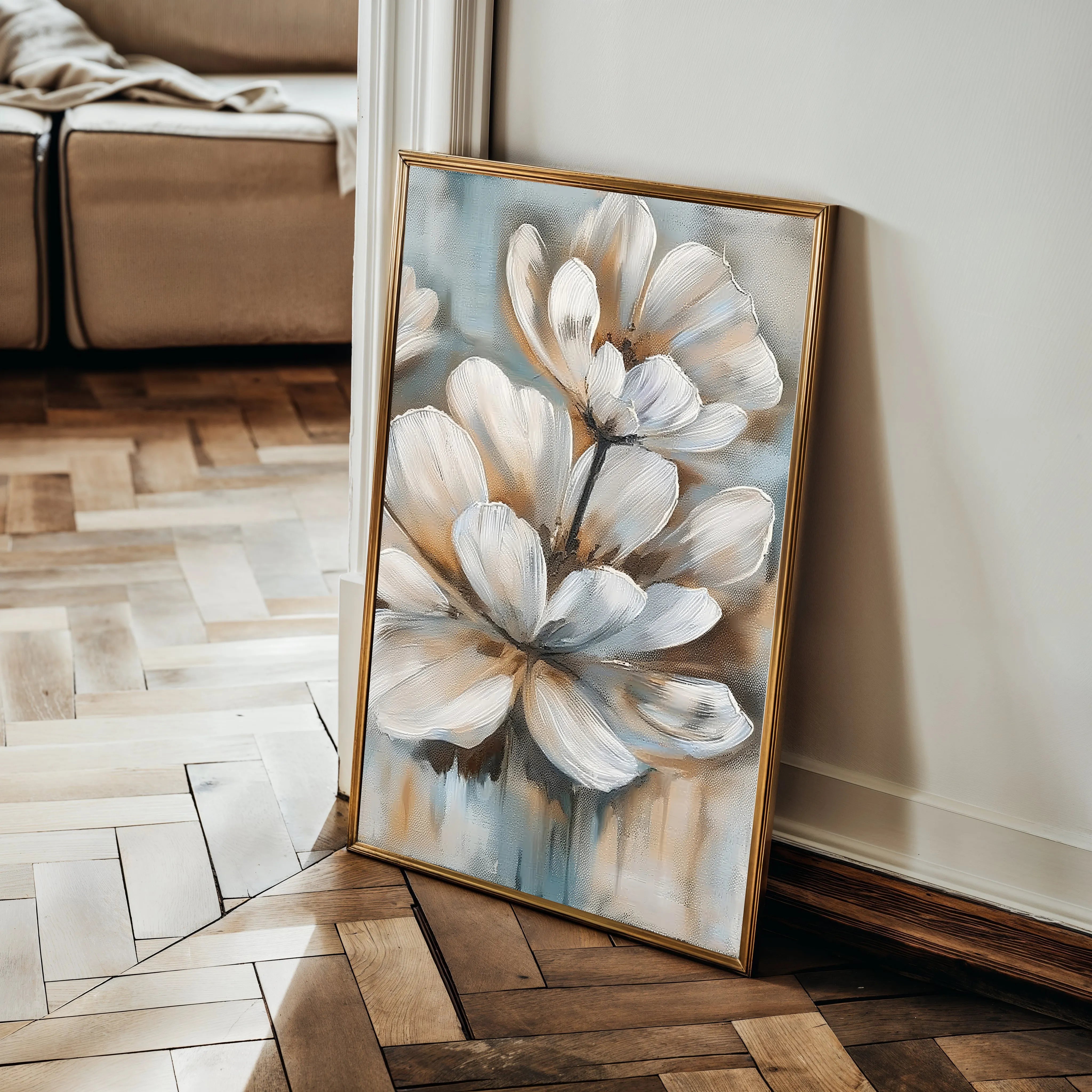 Floral 251 Canvas Art 18" x 24" / 45 x 60 cm / Black