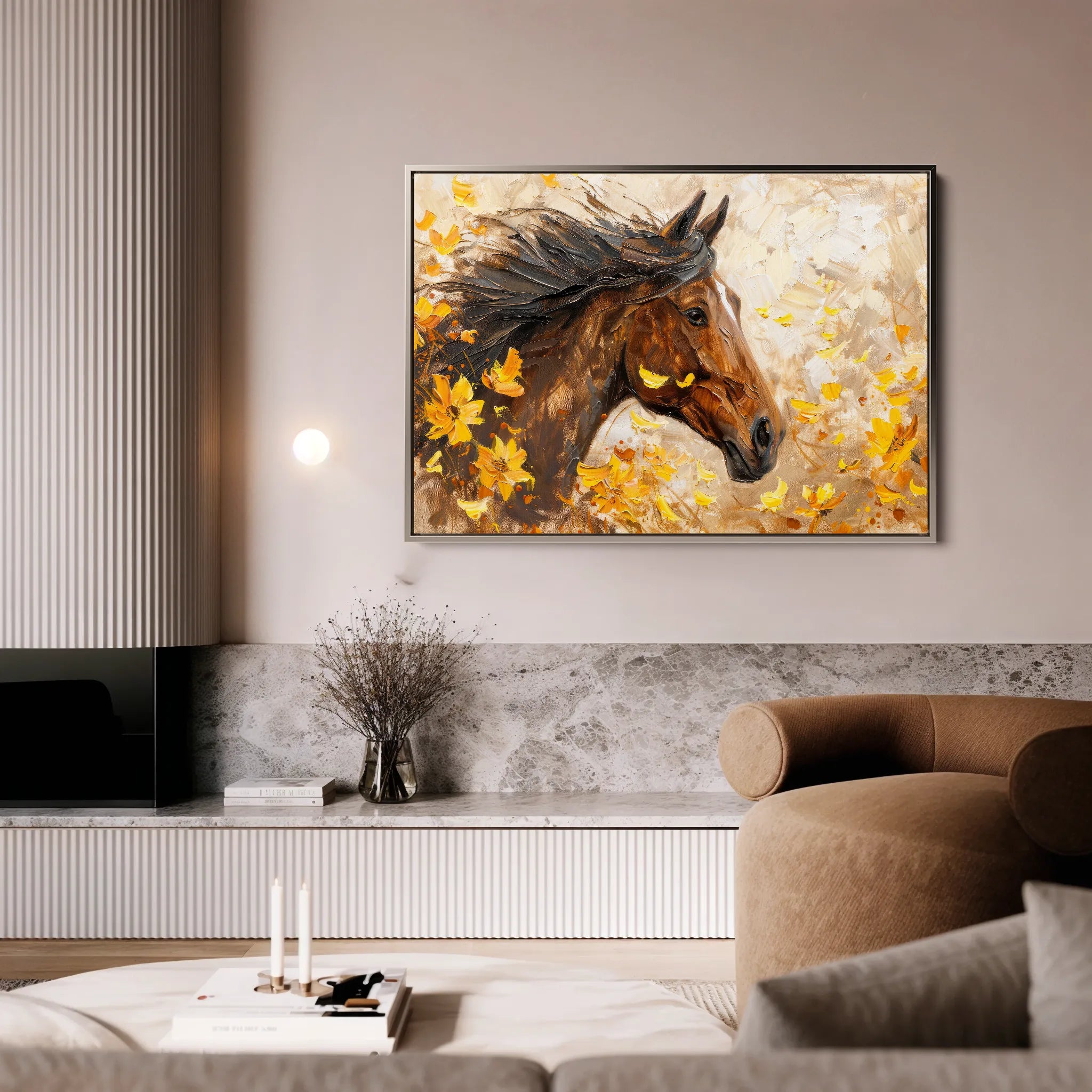 Horses 251 Canvas Art 18" x 24" / 45 x 60 cm / Black