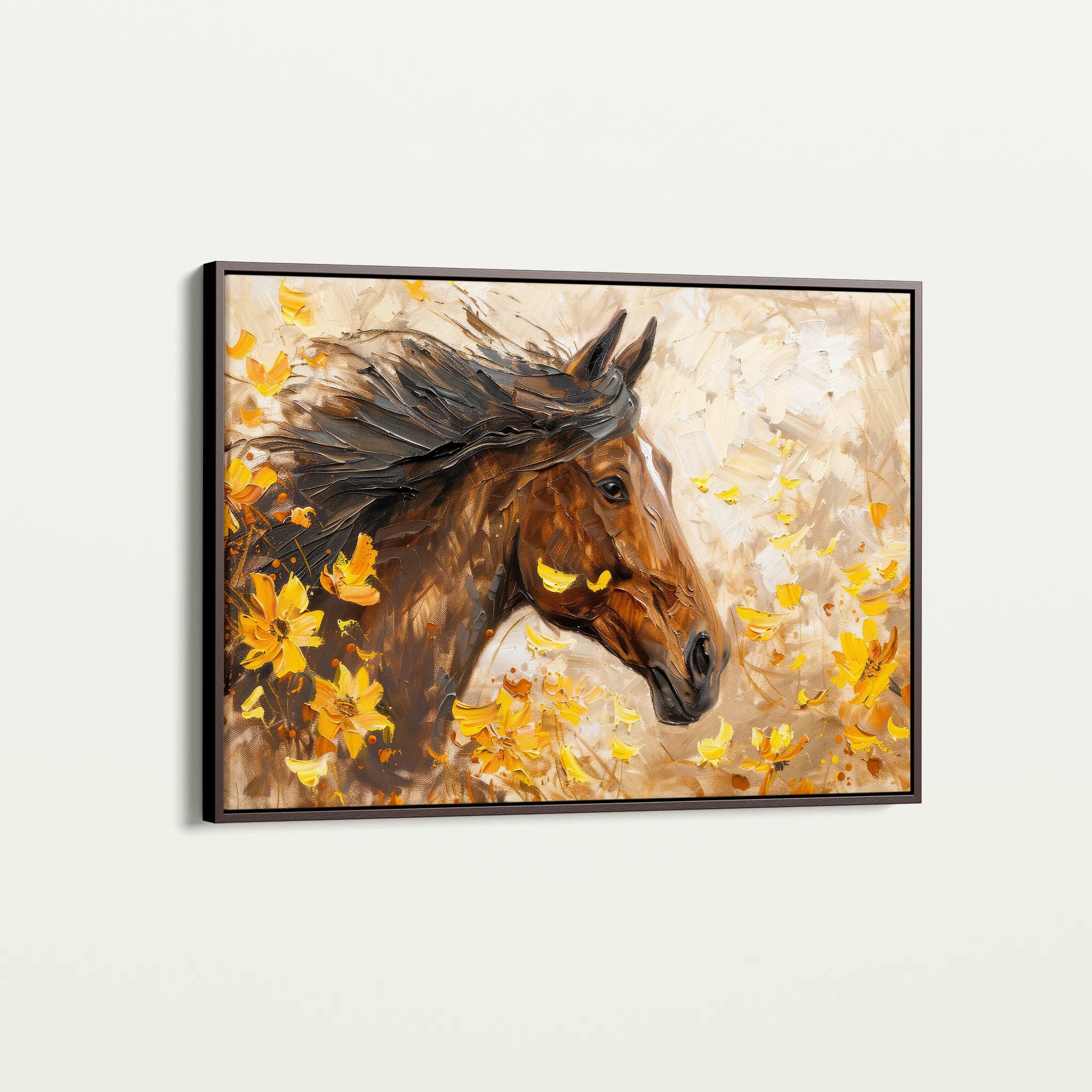 Horses 251 Canvas Art 18" x 24" / 45 x 60 cm / Black