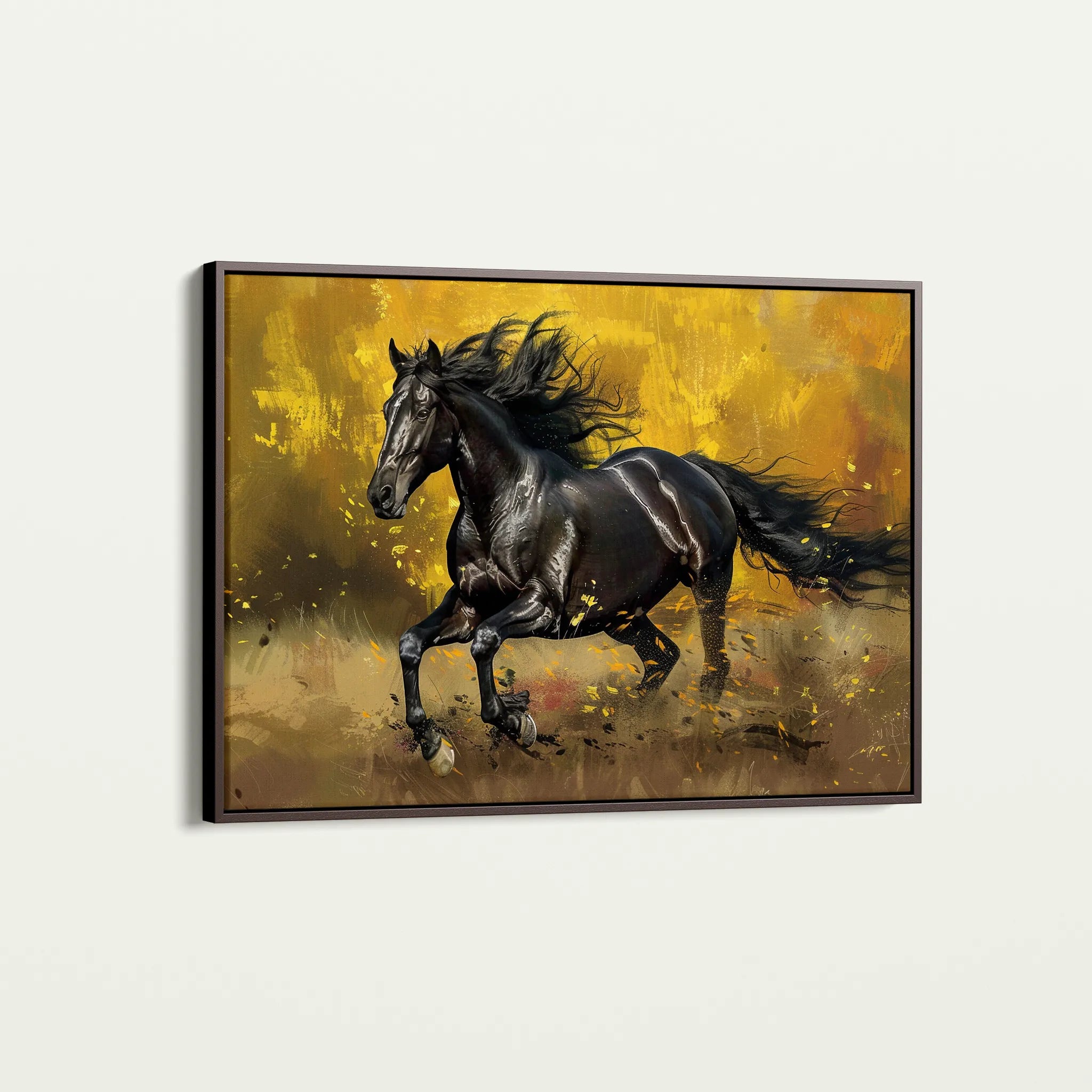 Horses 256 Canvas Art 18" x 24" / 45 x 60 cm / Black