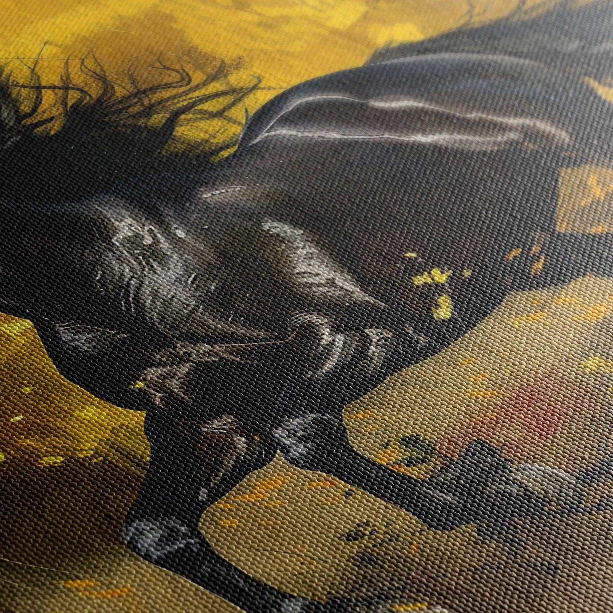 Horses 256 Canvas Art 18" x 24" / 45 x 60 cm / Black