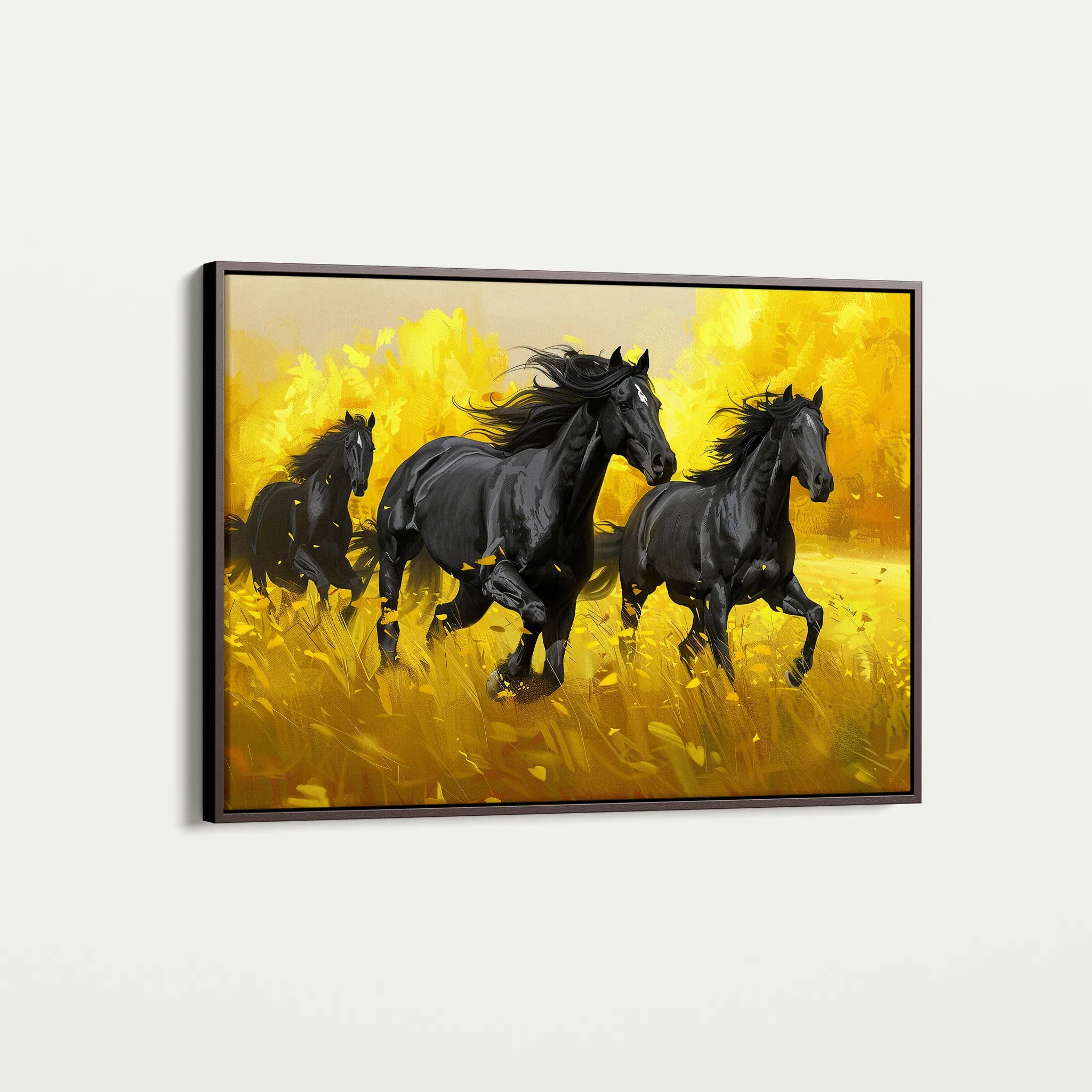 Horses 262 Canvas Art 18" x 24" / 45 x 60 cm / Black
