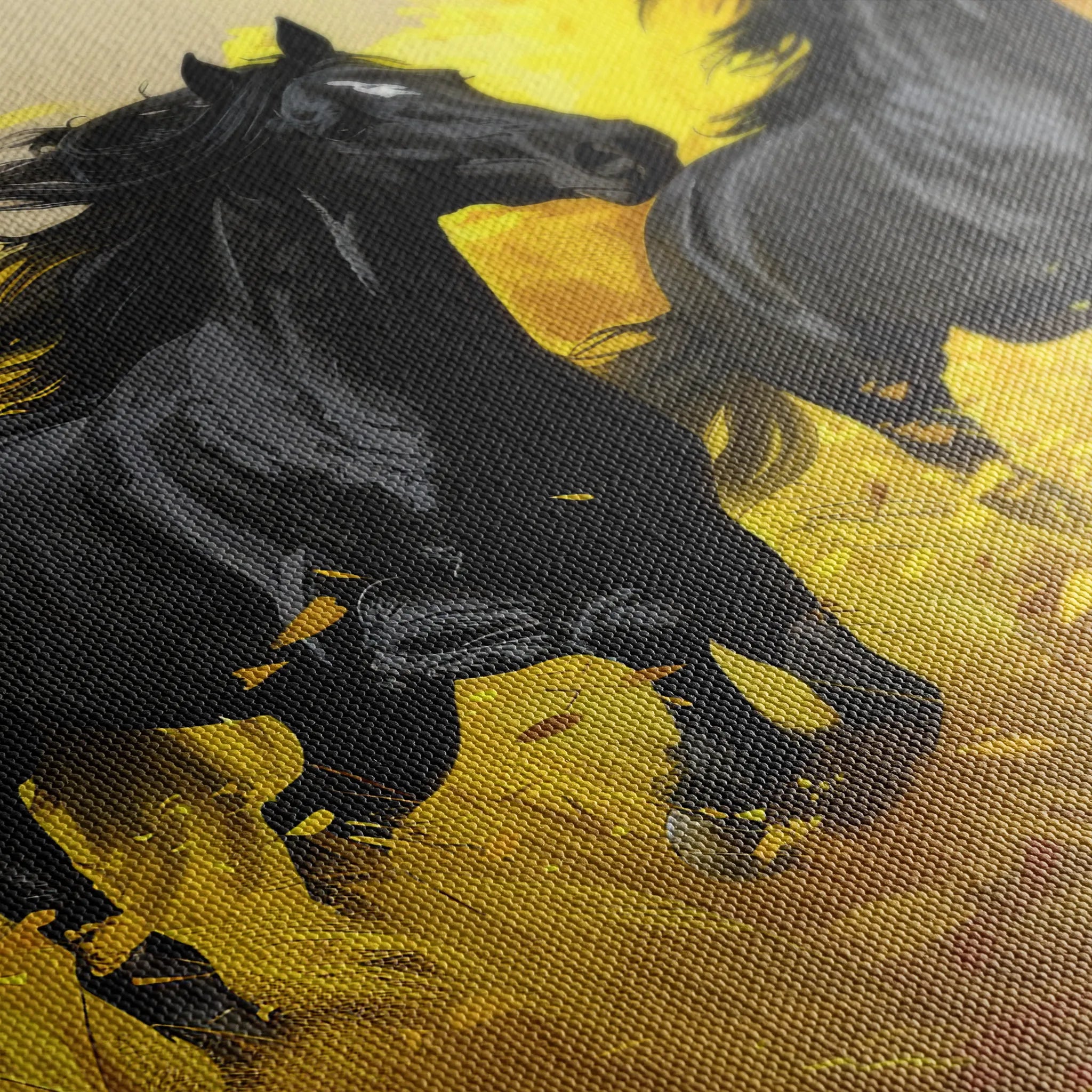 Horses 262 Canvas Art 18" x 24" / 45 x 60 cm / Black