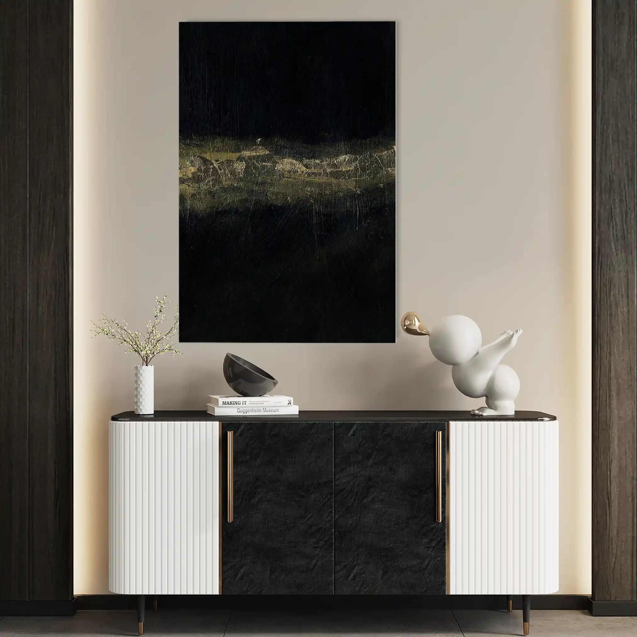 Abstract 265 Canvas Art 18" x 24" / 45 x 60 cm / Black