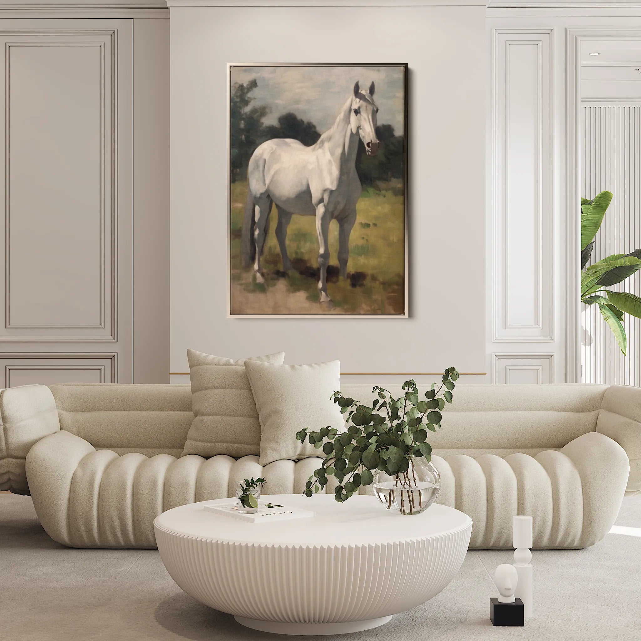 Horses 265 Canvas Art 18" x 24" / 45 x 60 cm / Black