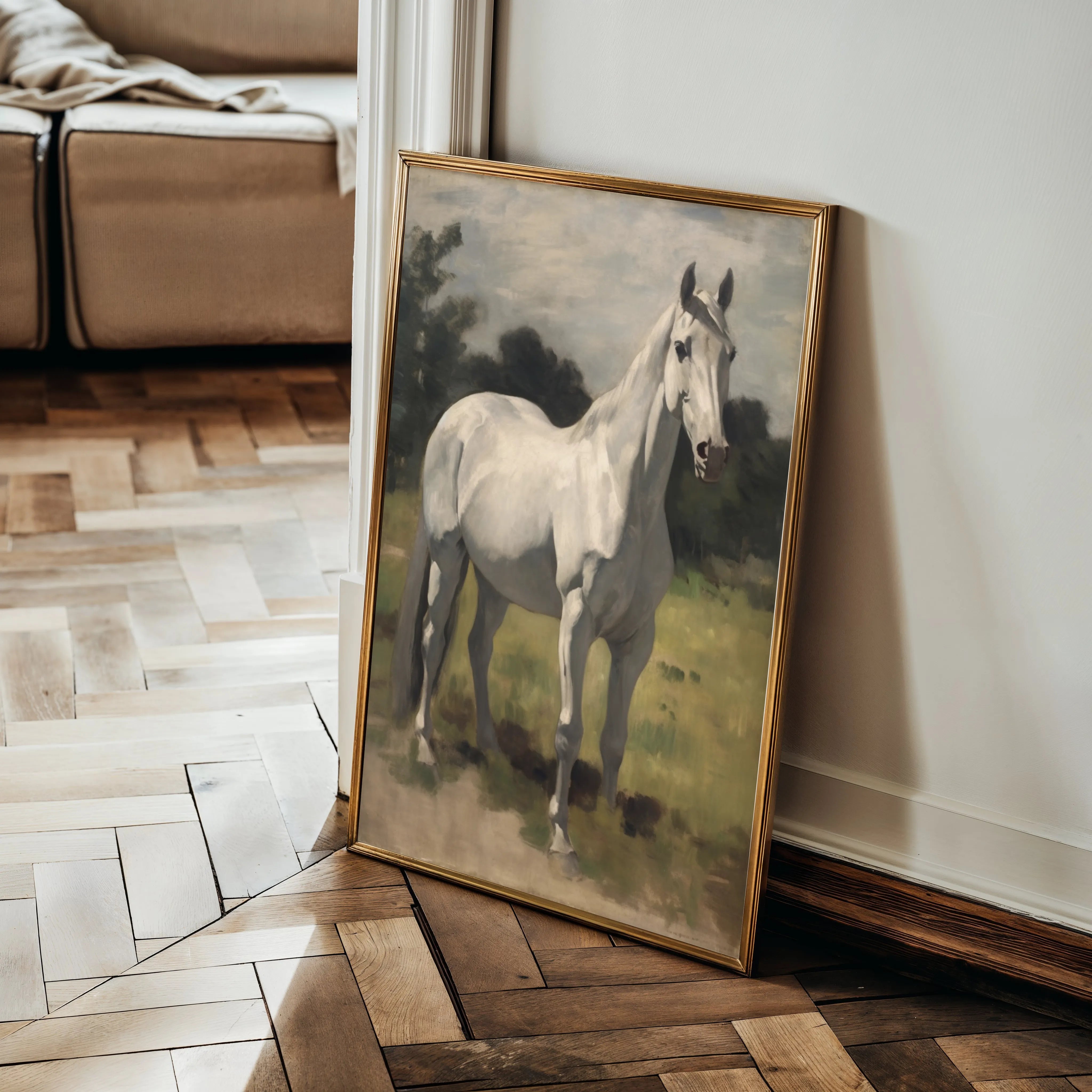 Horses 265 Canvas Art 18" x 24" / 45 x 60 cm / Black