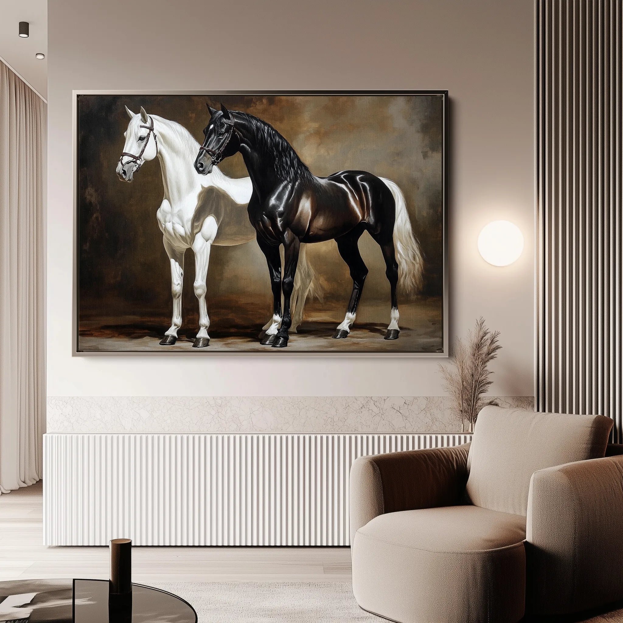 Horses 267 Canvas Art 18" x 24" / 45 x 60 cm / Black