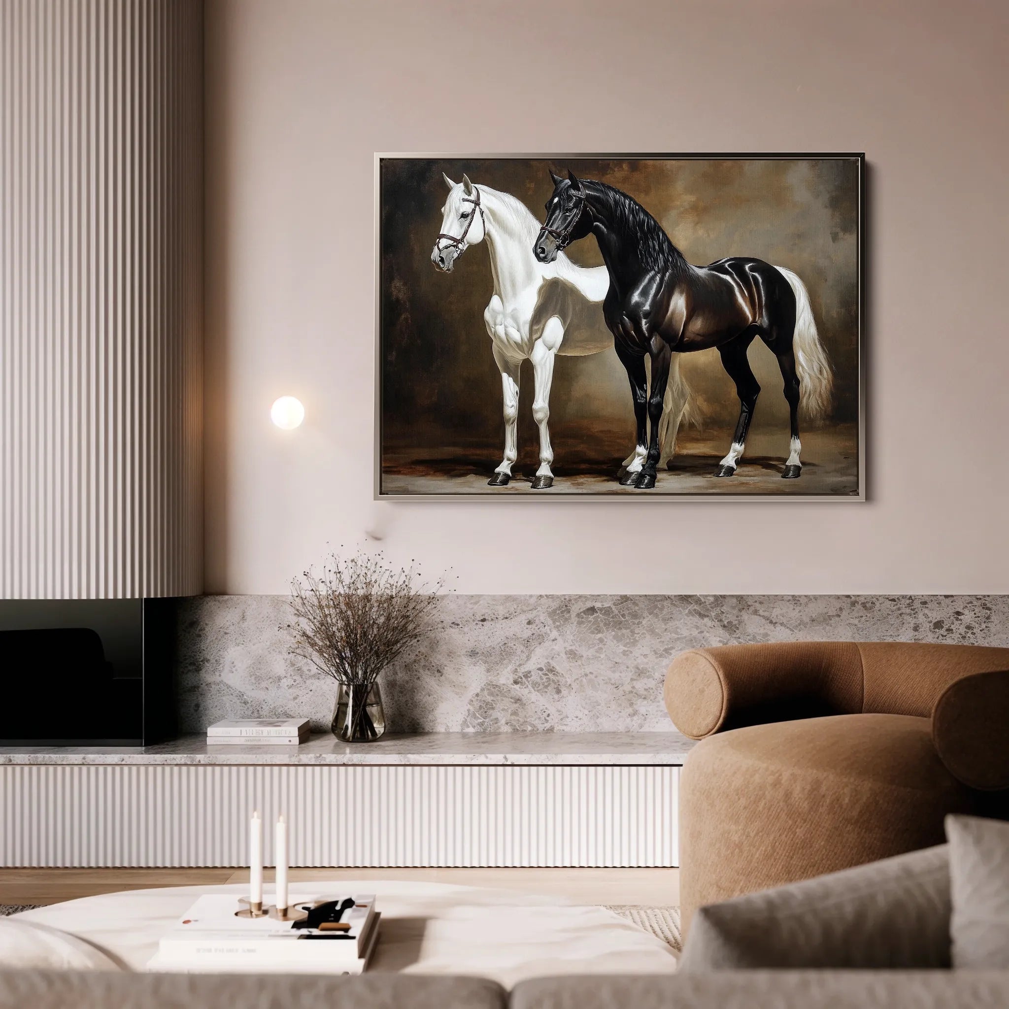 Horses 267 Canvas Art 18" x 24" / 45 x 60 cm / Black