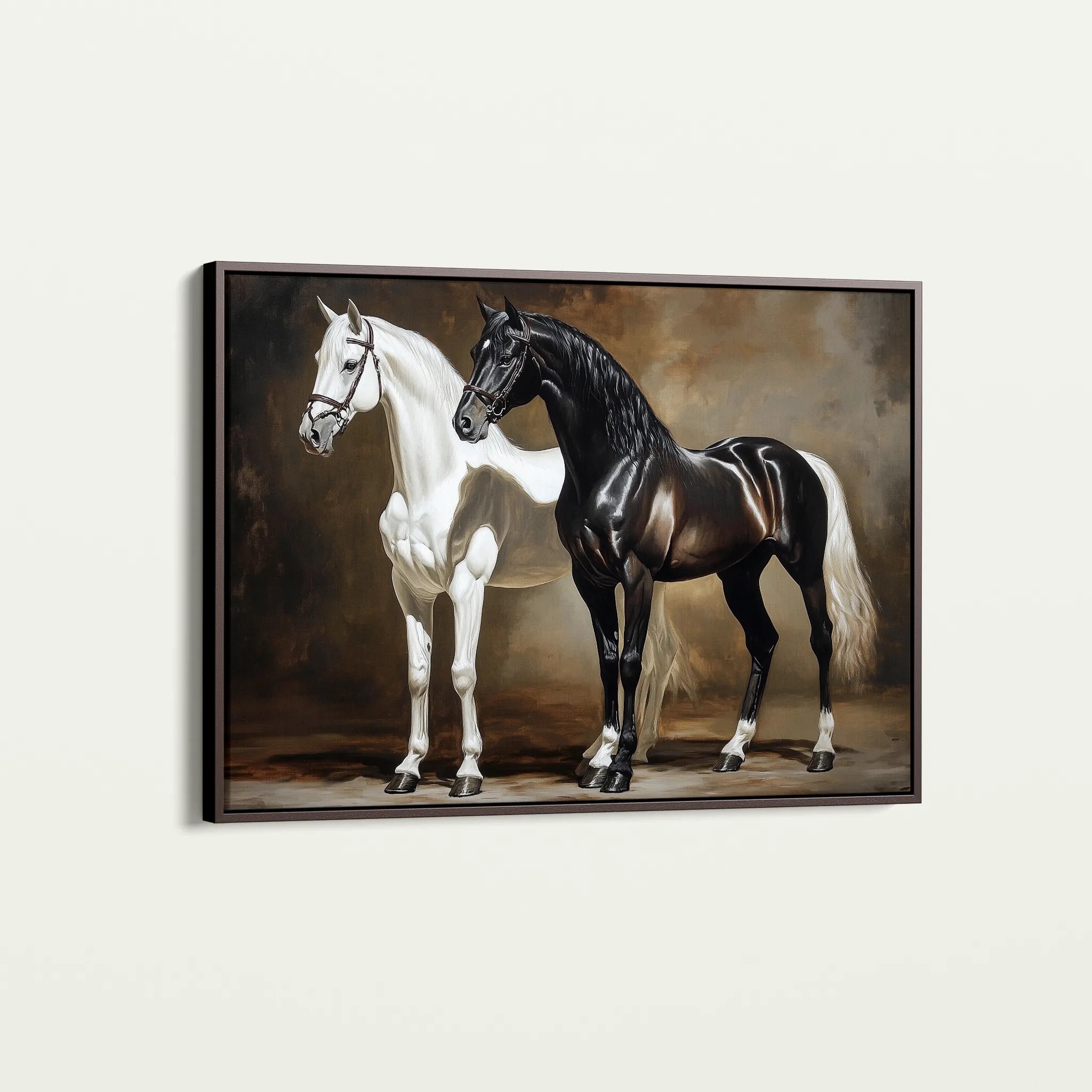 Horses 267 Canvas Art 18" x 24" / 45 x 60 cm / Black