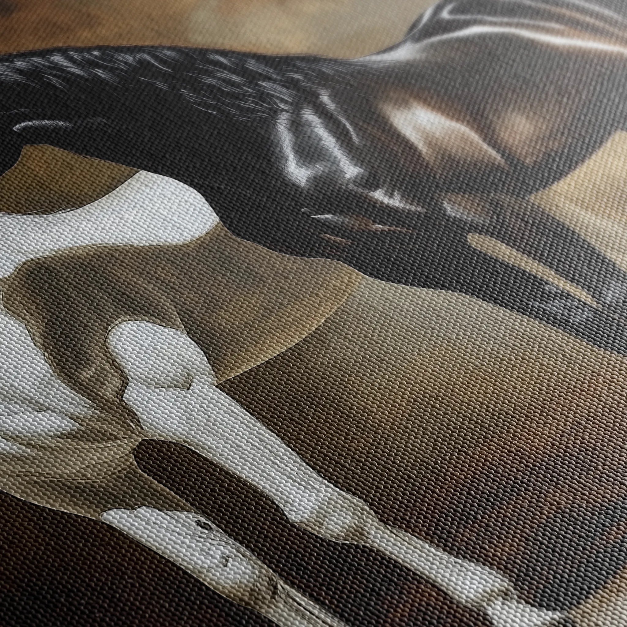 Horses 267 Canvas Art 18" x 24" / 45 x 60 cm / Black