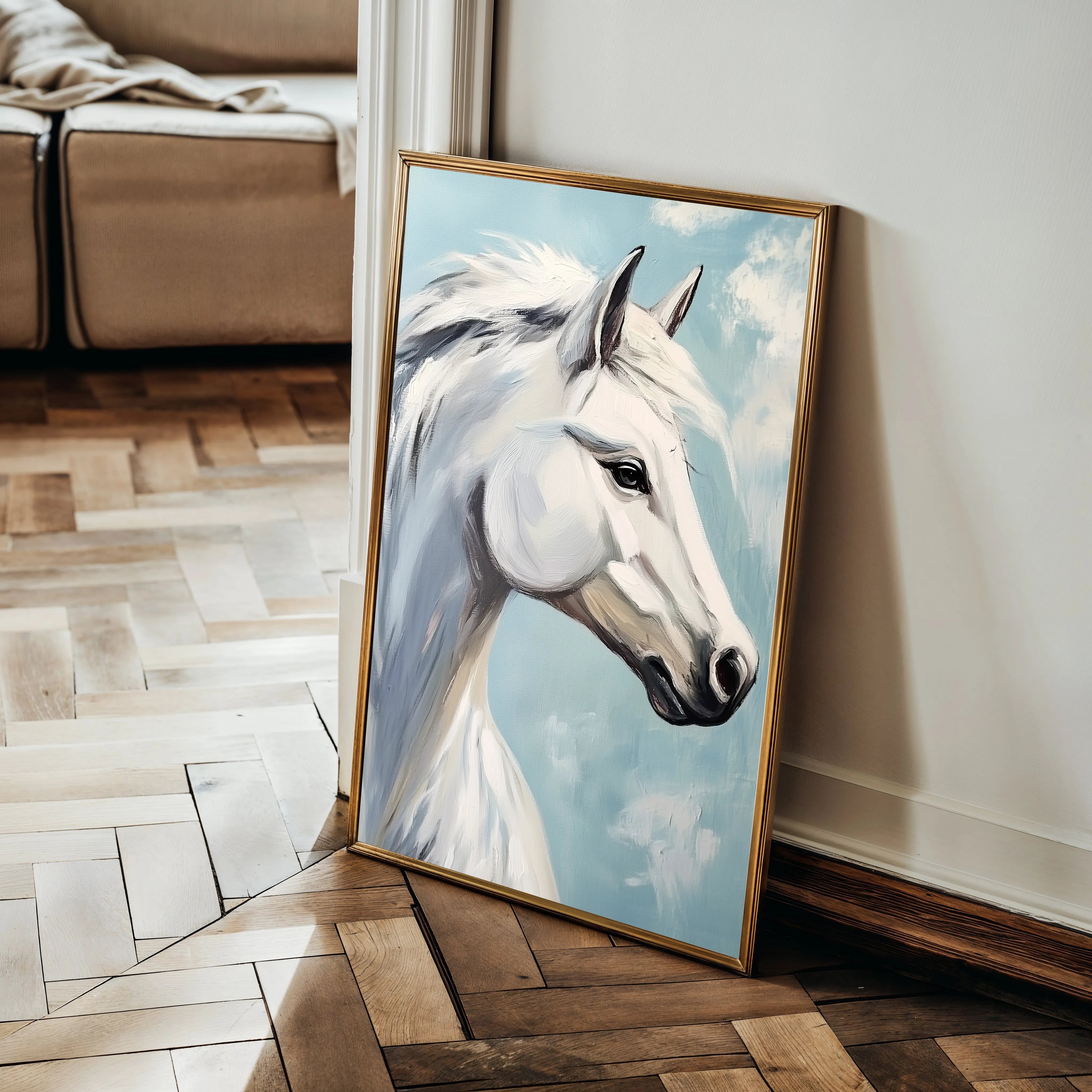 Horses 269 Canvas Art 18" x 24" / 45 x 60 cm / Black