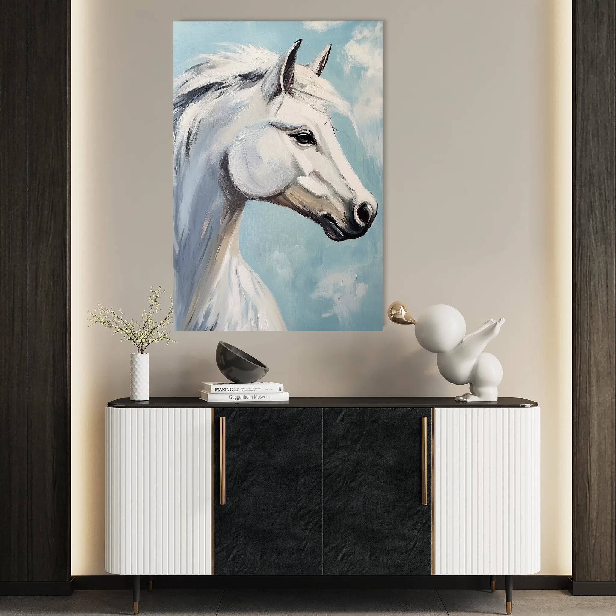 Horses 269 Canvas Art 18" x 24" / 45 x 60 cm / Black