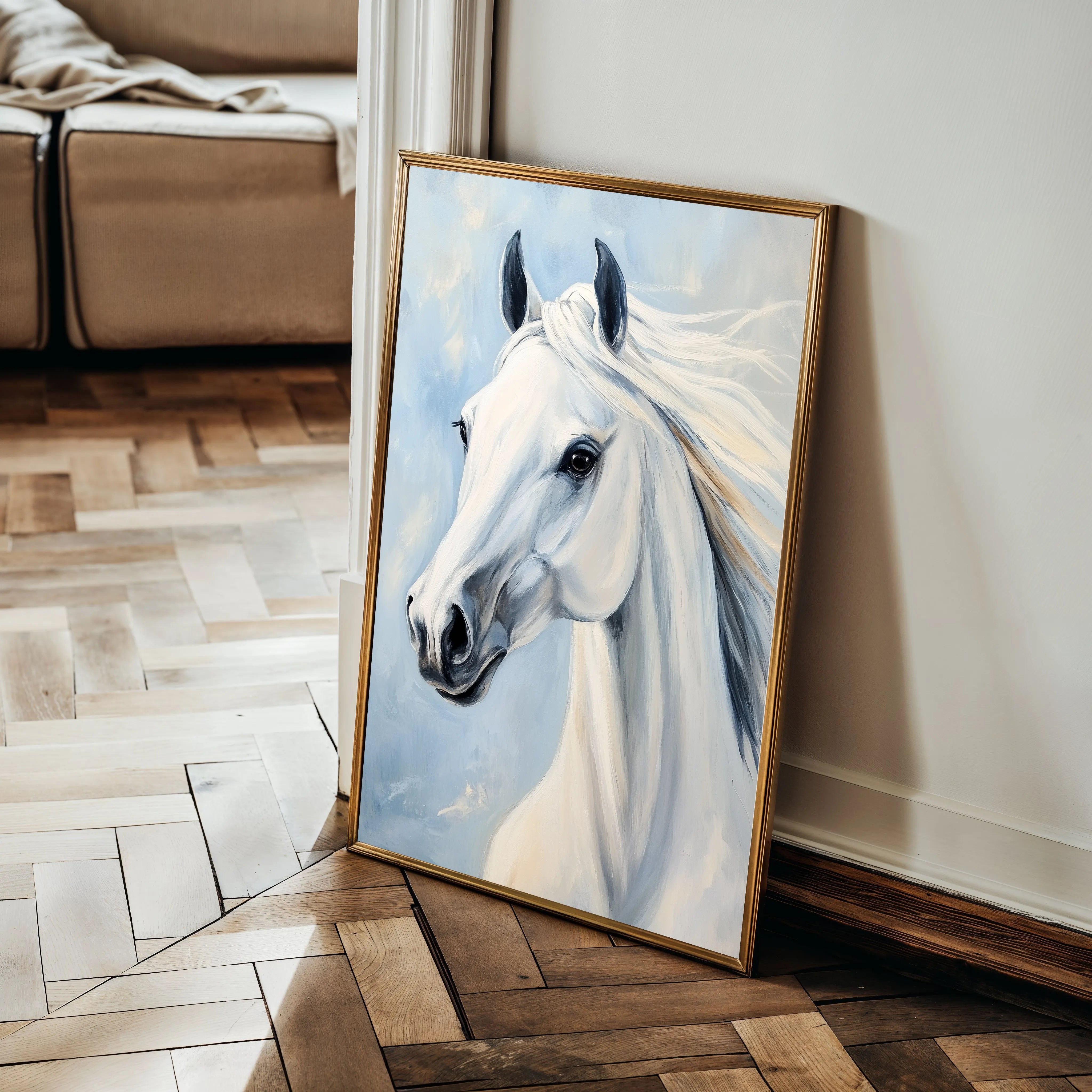 Horses 273 Canvas Art 18" x 24" / 45 x 60 cm / Black