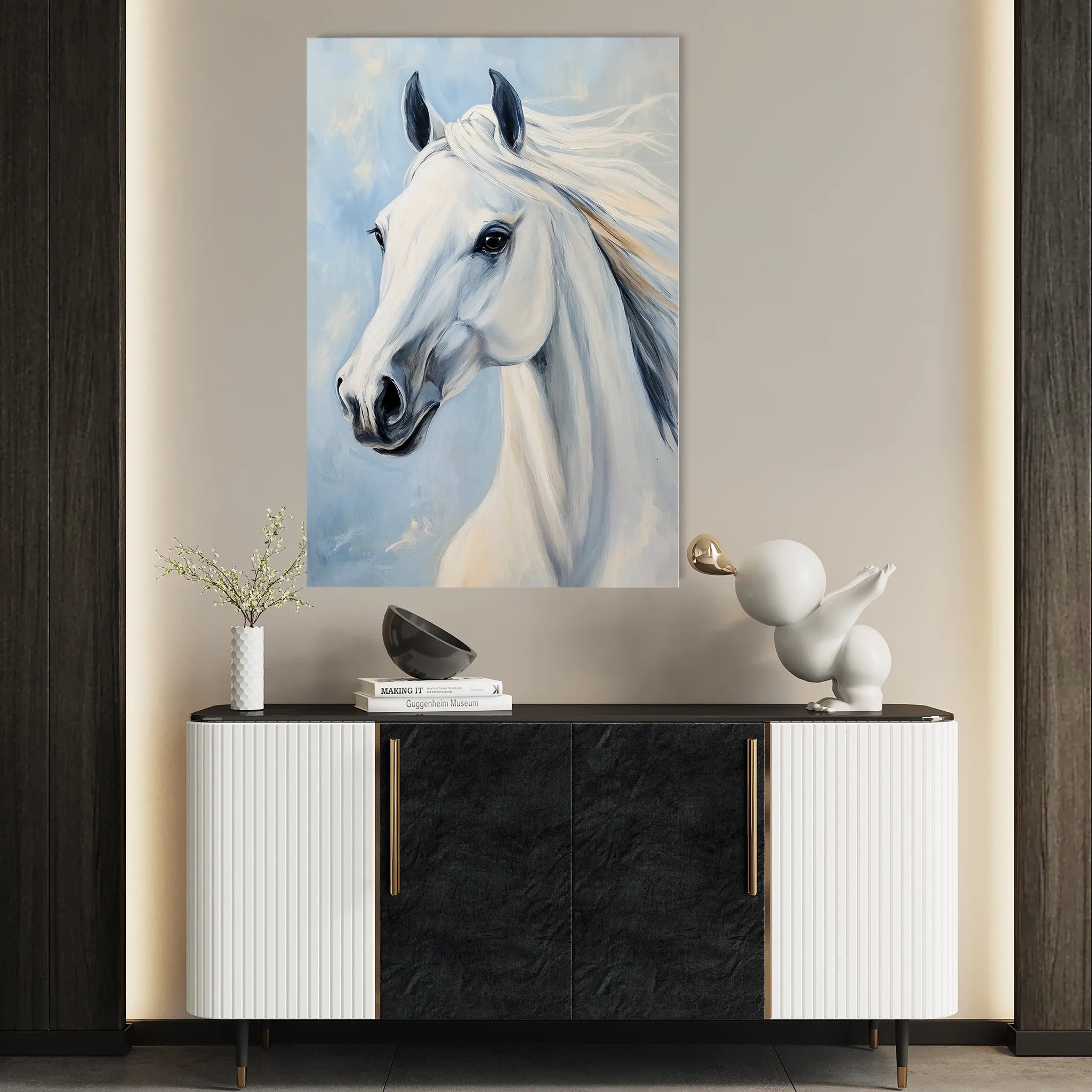 Horses 273 Canvas Art 18" x 24" / 45 x 60 cm / Black