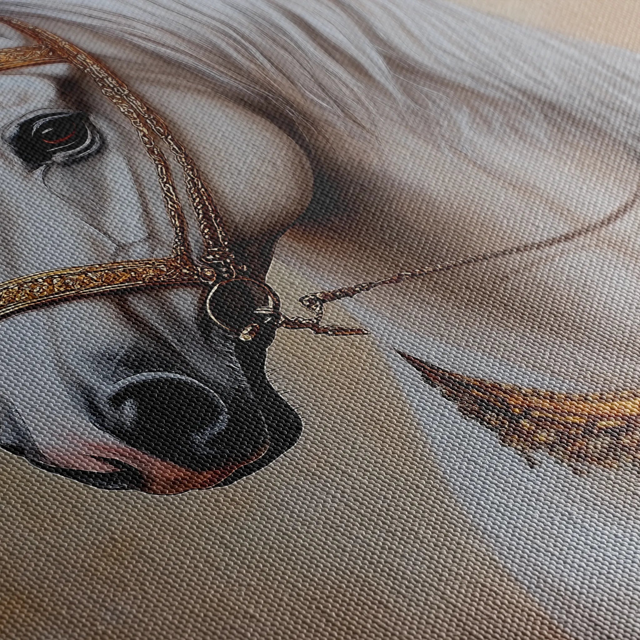 Horses 274 Canvas Art 18" x 24" / 45 x 60 cm / Black