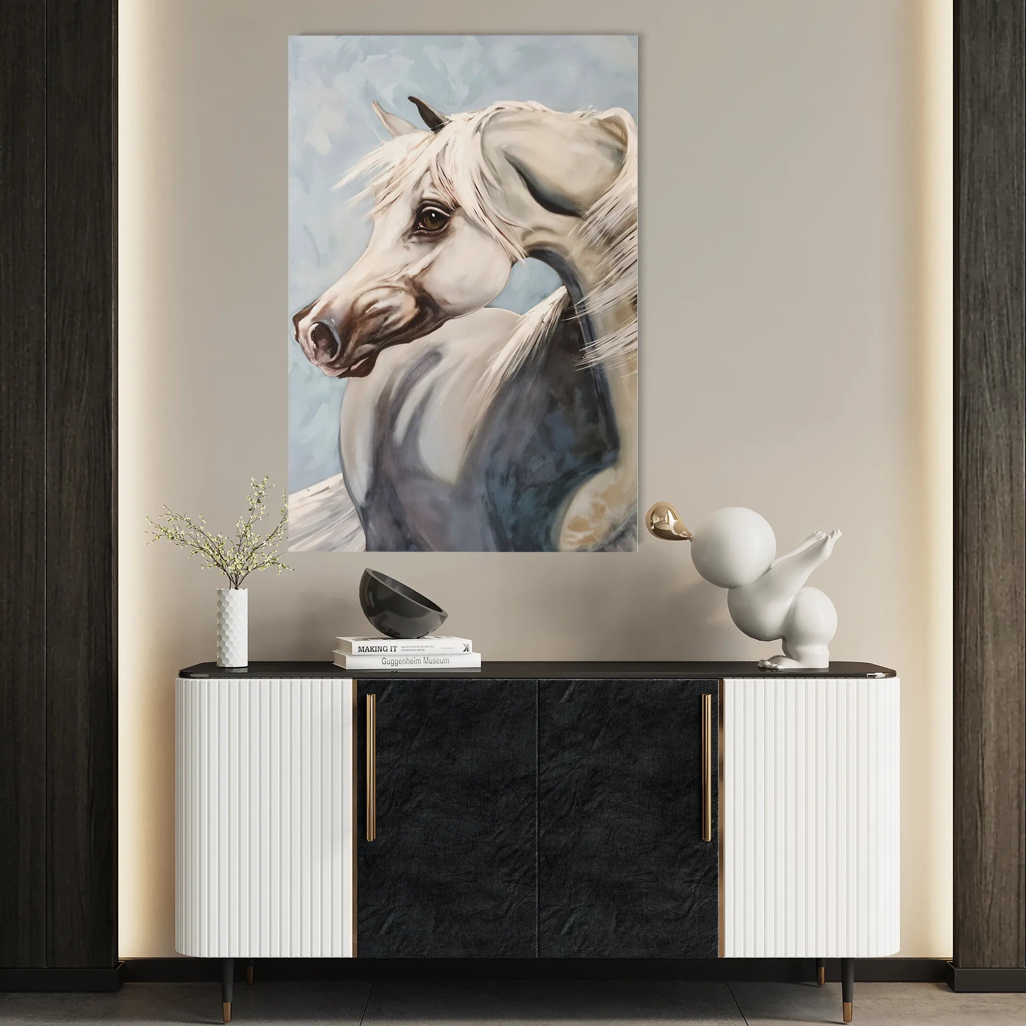 Horses 275 Canvas Art 18" x 24" / 45 x 60 cm / Black
